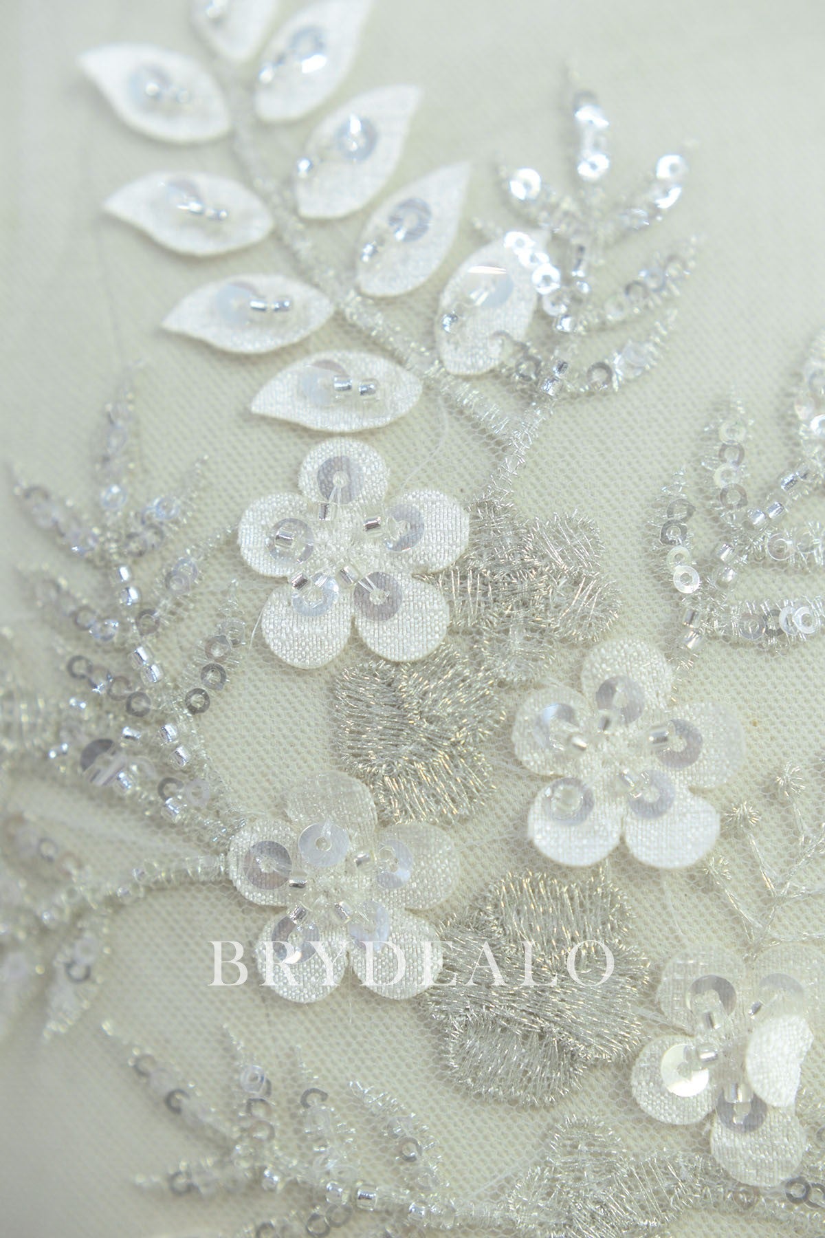 Sparkly Laser Branch Embroidered Lace Fabric online