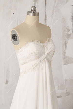 Chic Empire Strapless A-line Chiffon Maternity Beach Wedding Dress