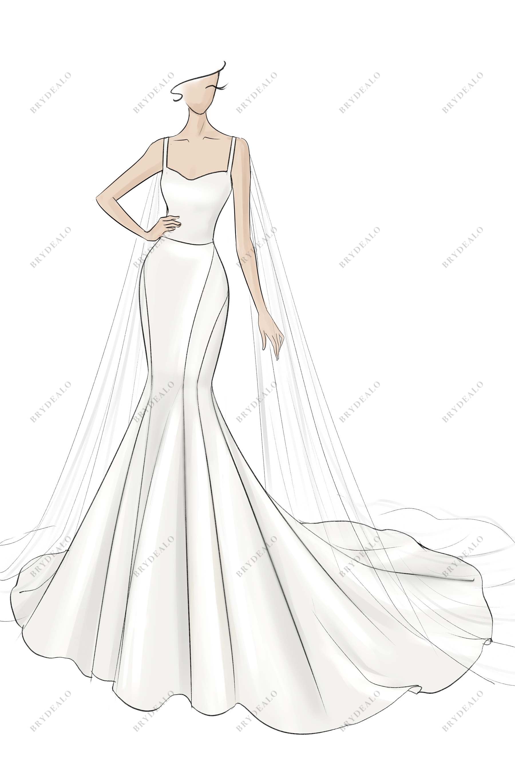 Mermaid wedding shop dress drawing