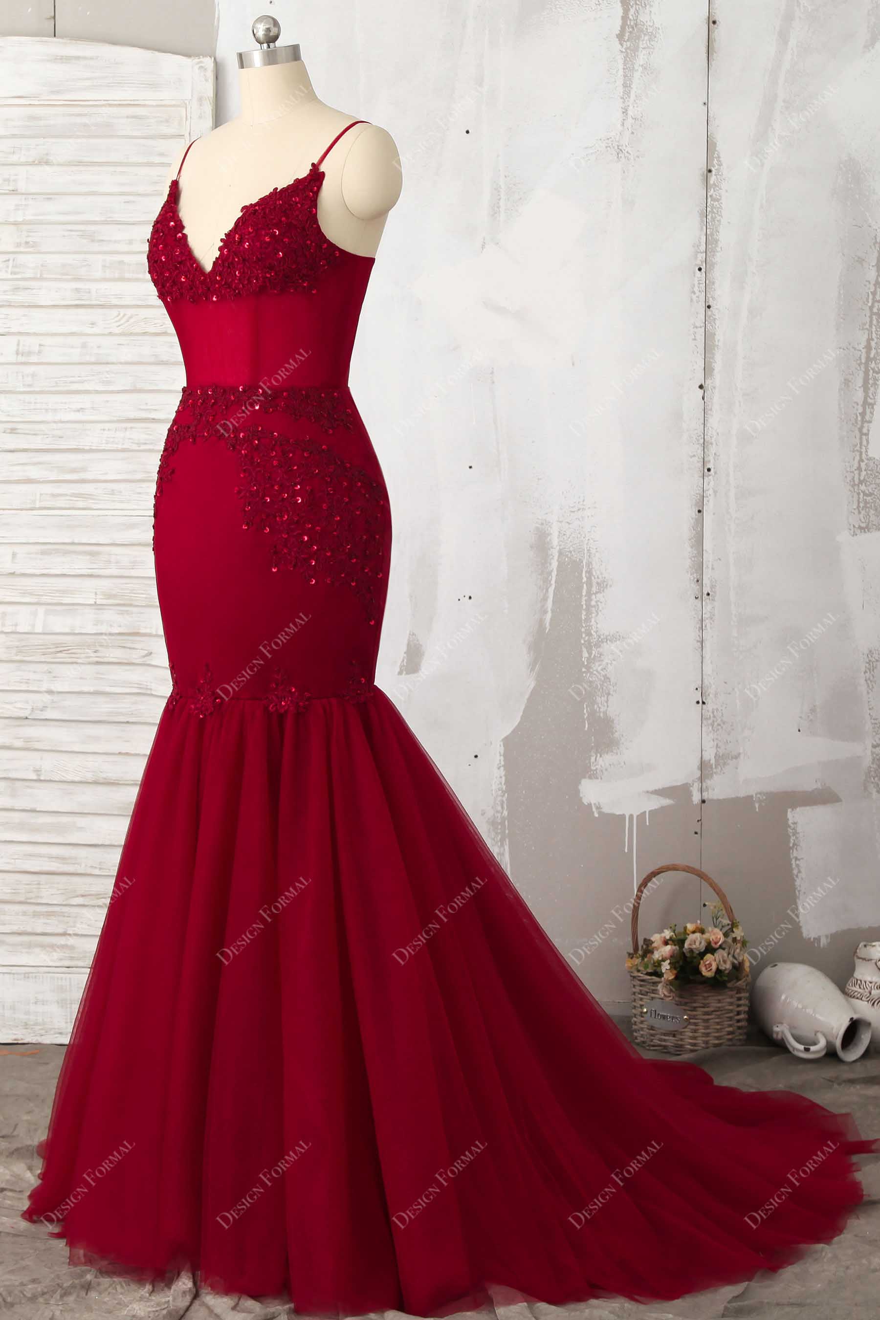 Red Corset Prom Dress