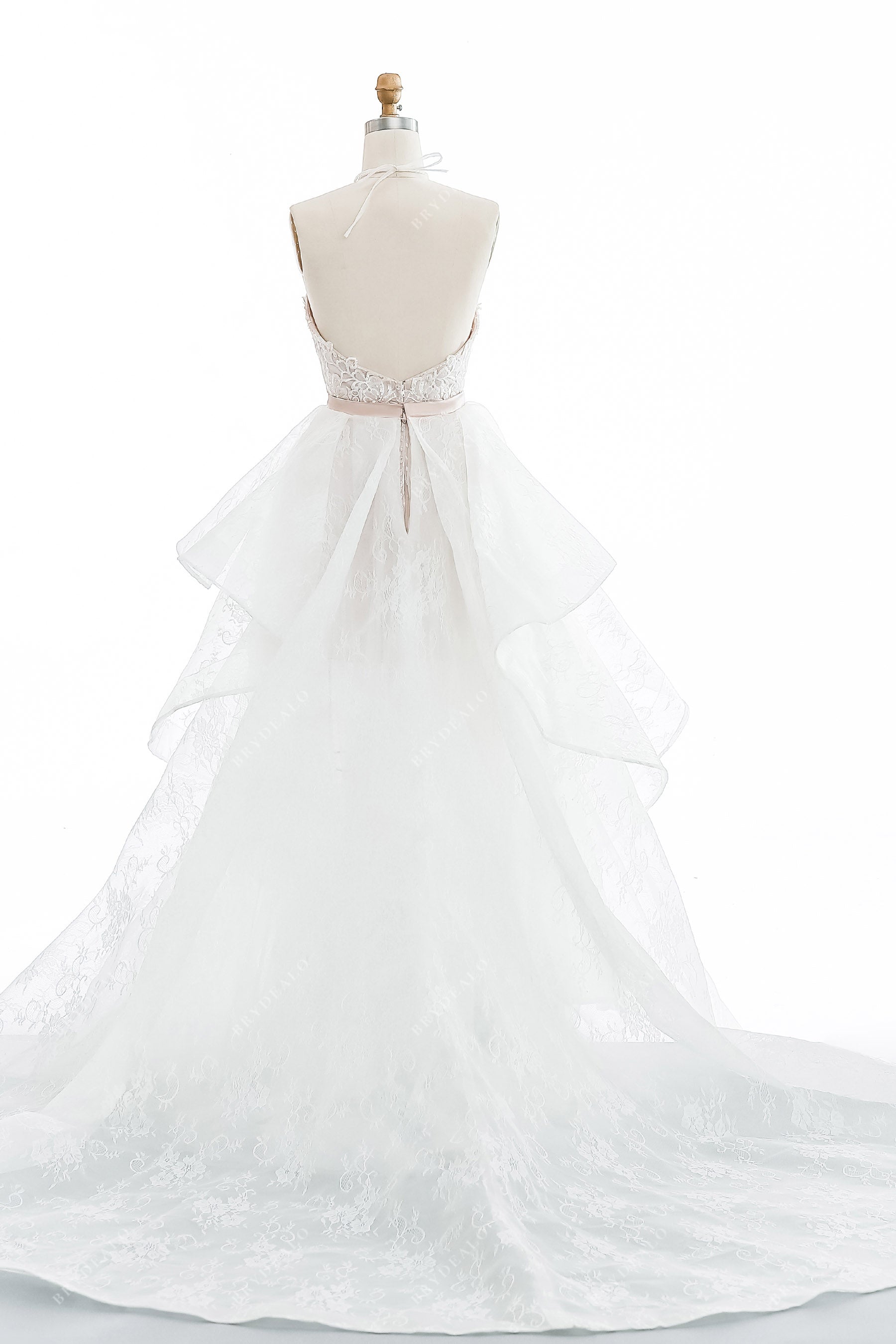 modern two-piece wedding dress with overskirt
