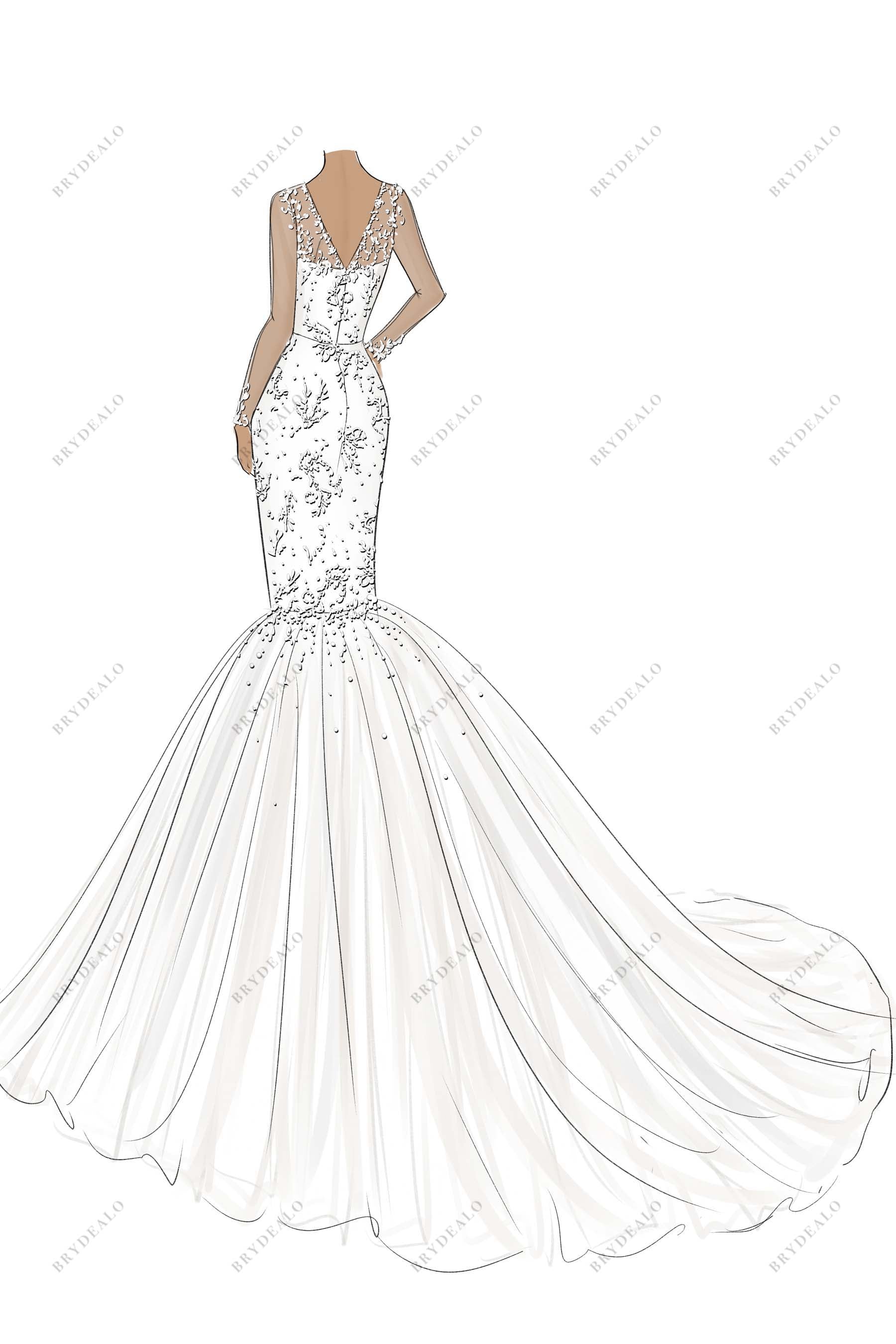 Wedding Dress Outline Template