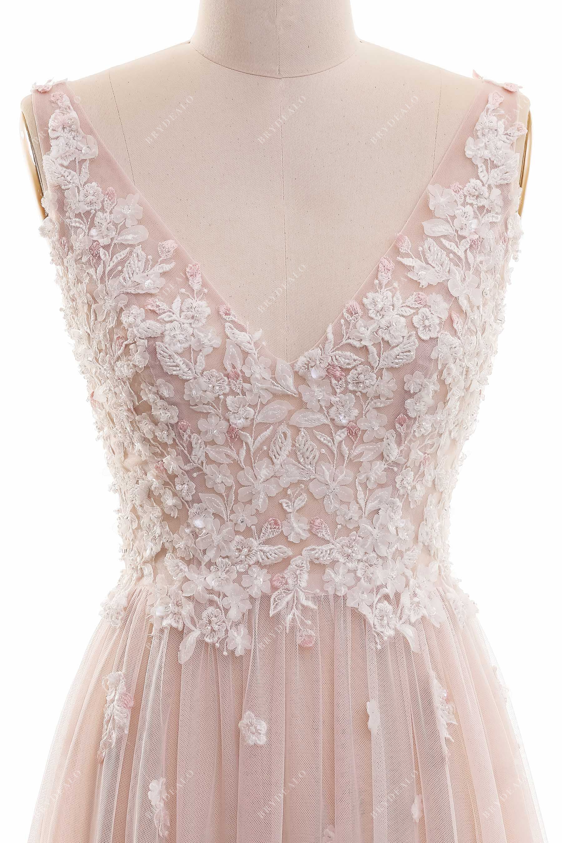 Dusty Rose high quality Lace Cocktail Wedding Dress