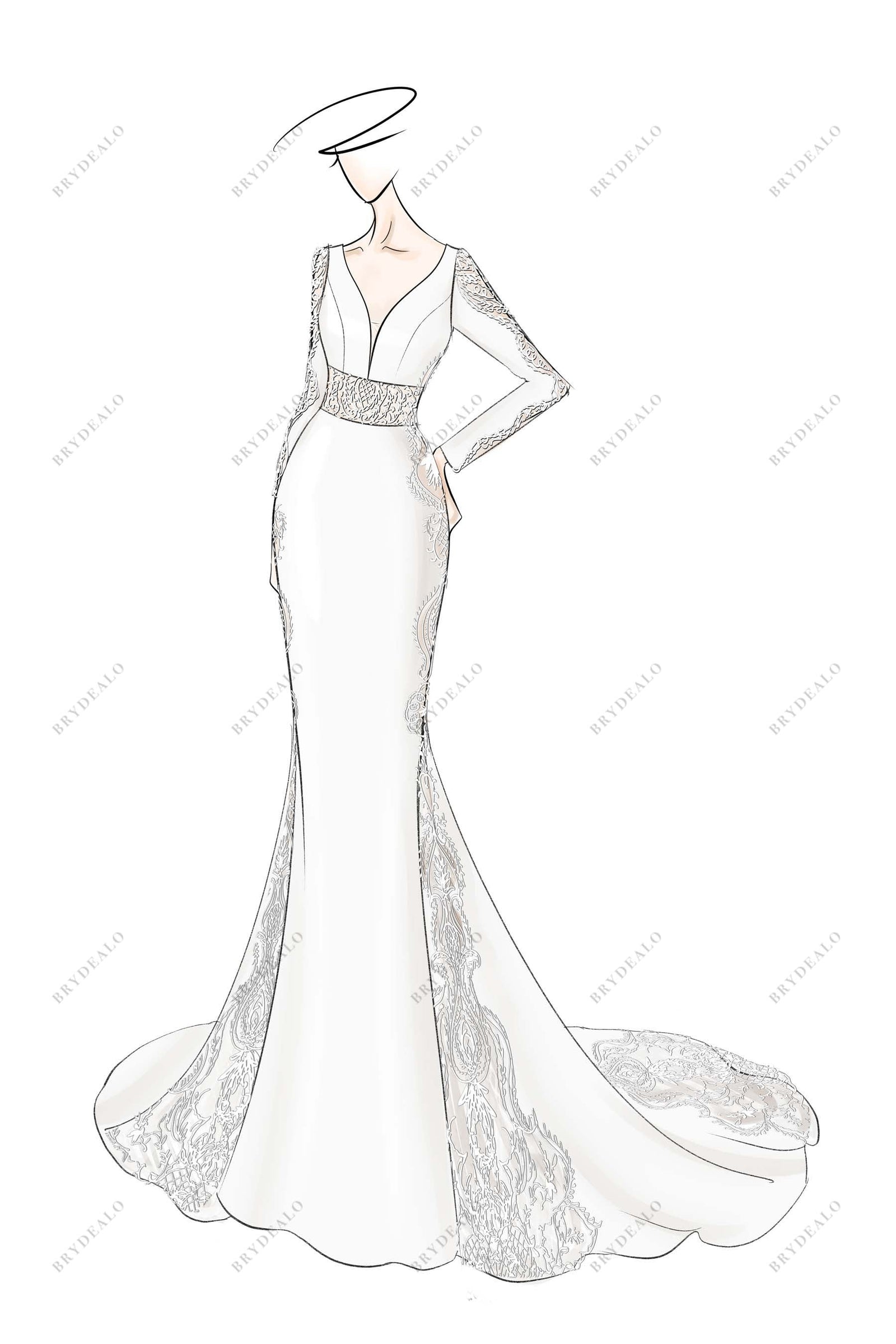 Sketch Crepe Dress