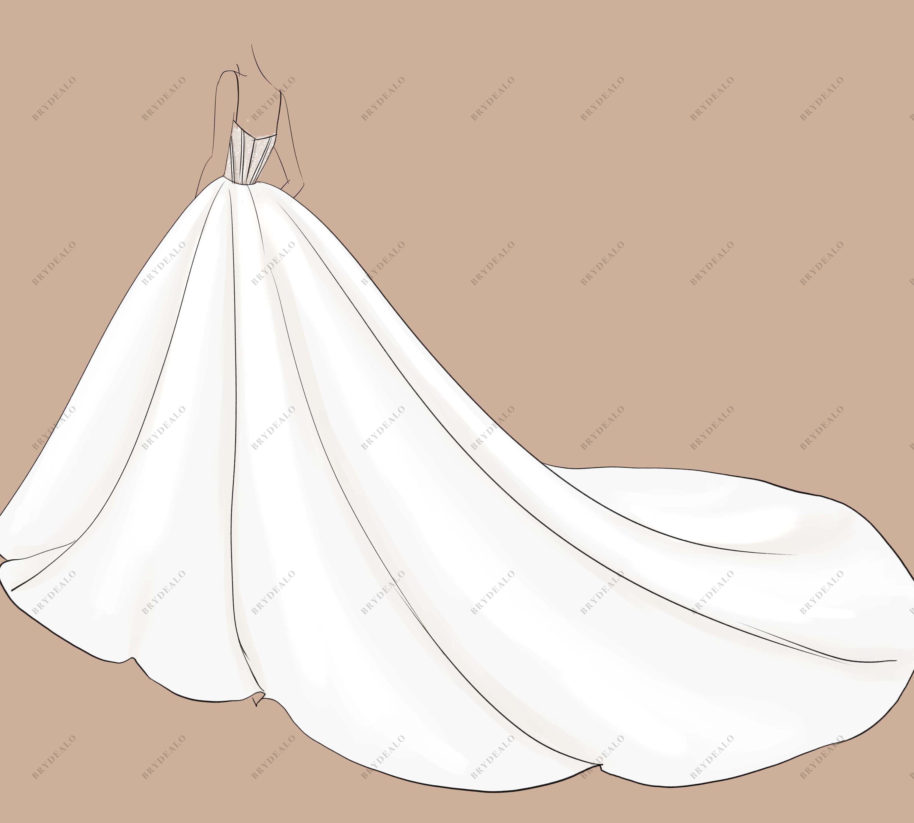 Ball Gown Corset Wedding Dress Sketch