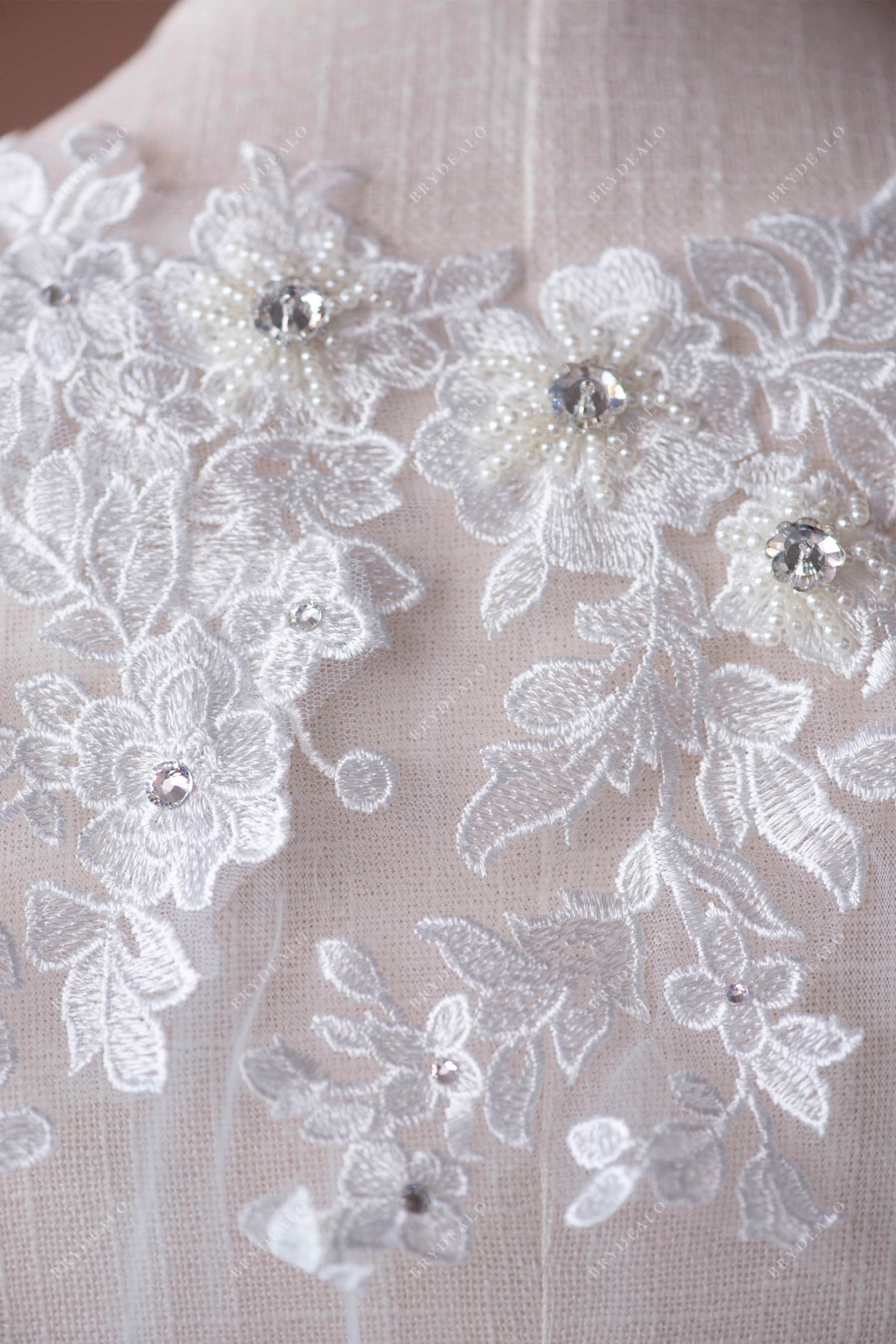 designer beaded flower lace wedding cape