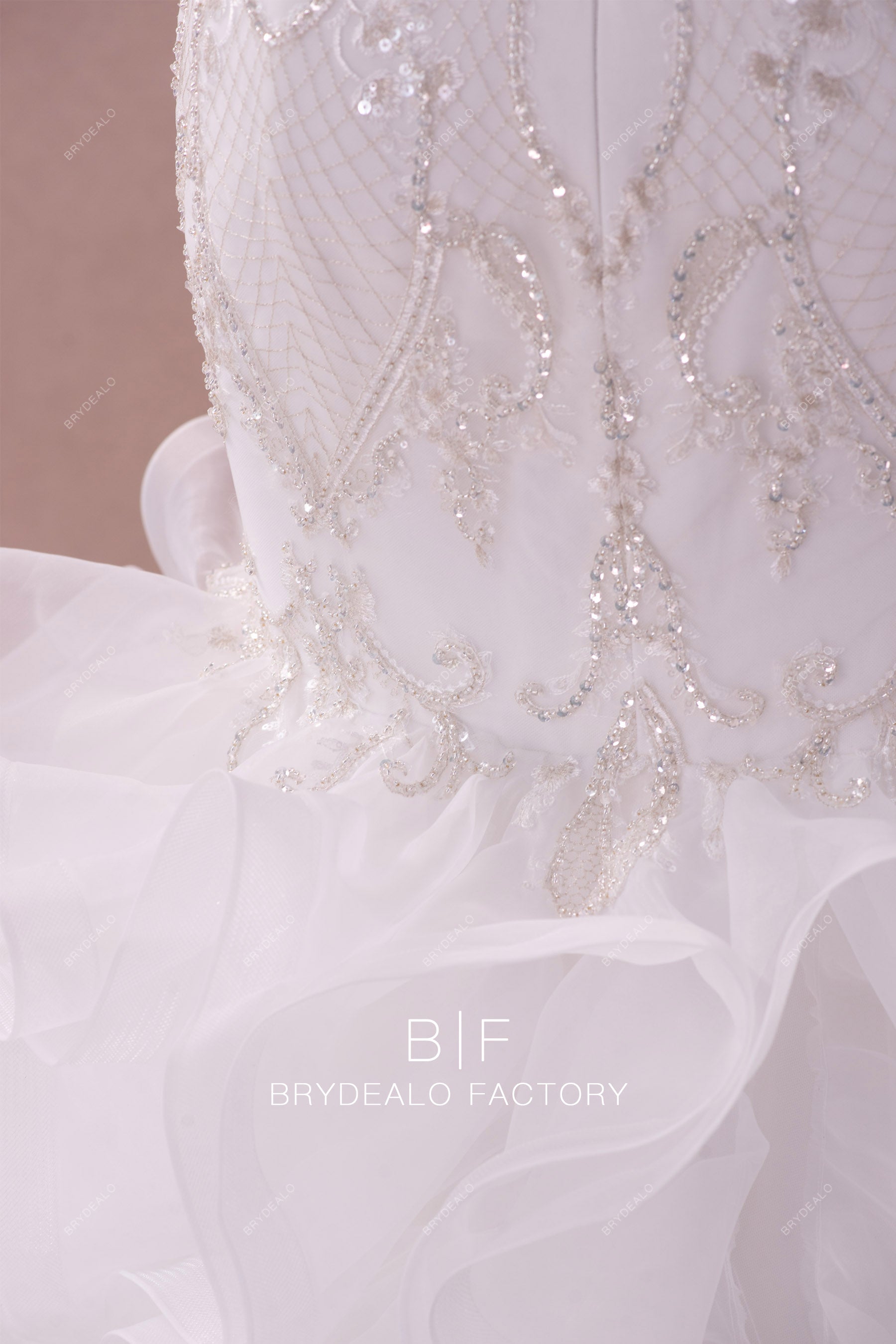 fashion beaded lace organza timeless wedding dress