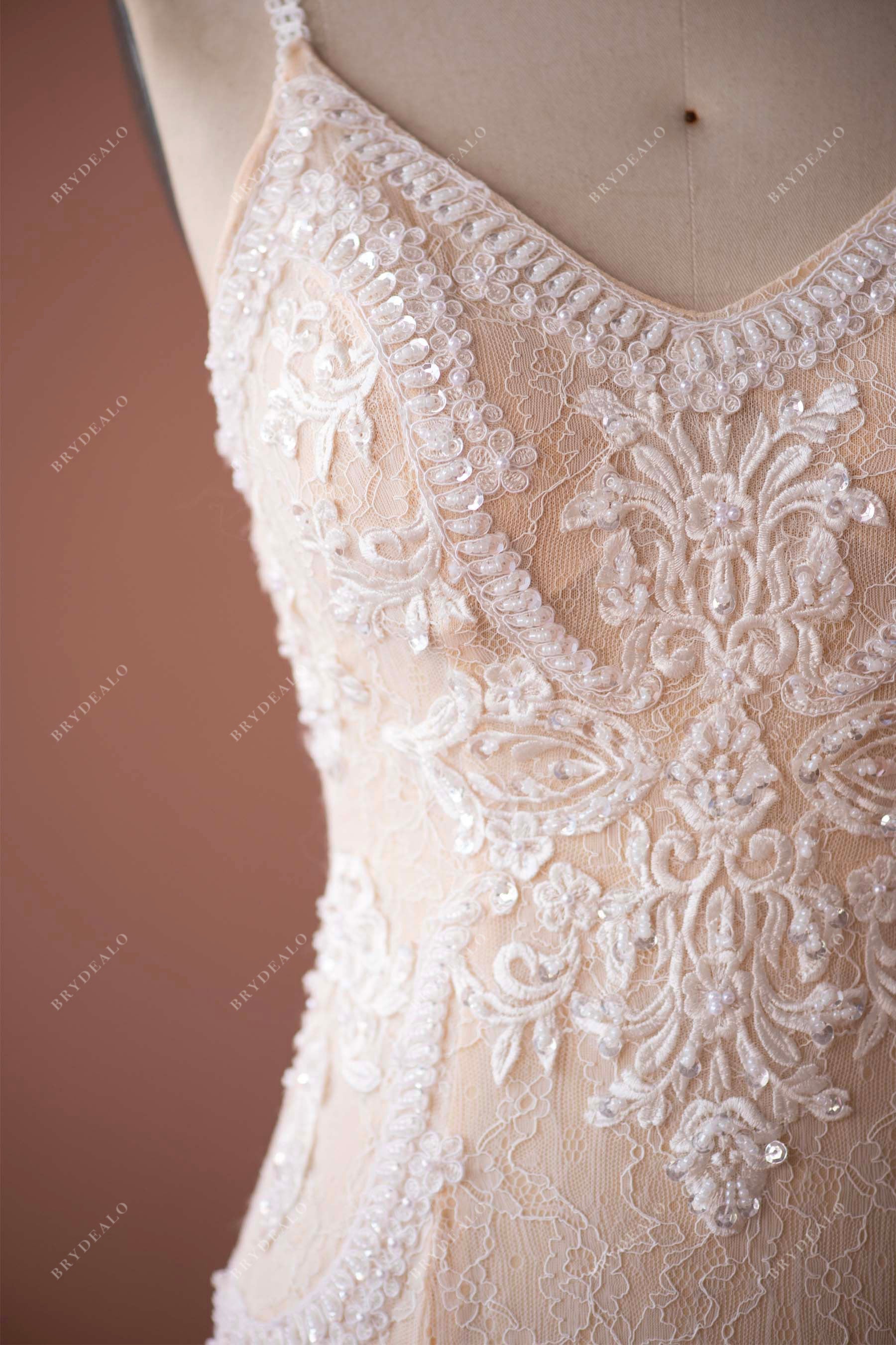 beaded lace lightweight bridal gown