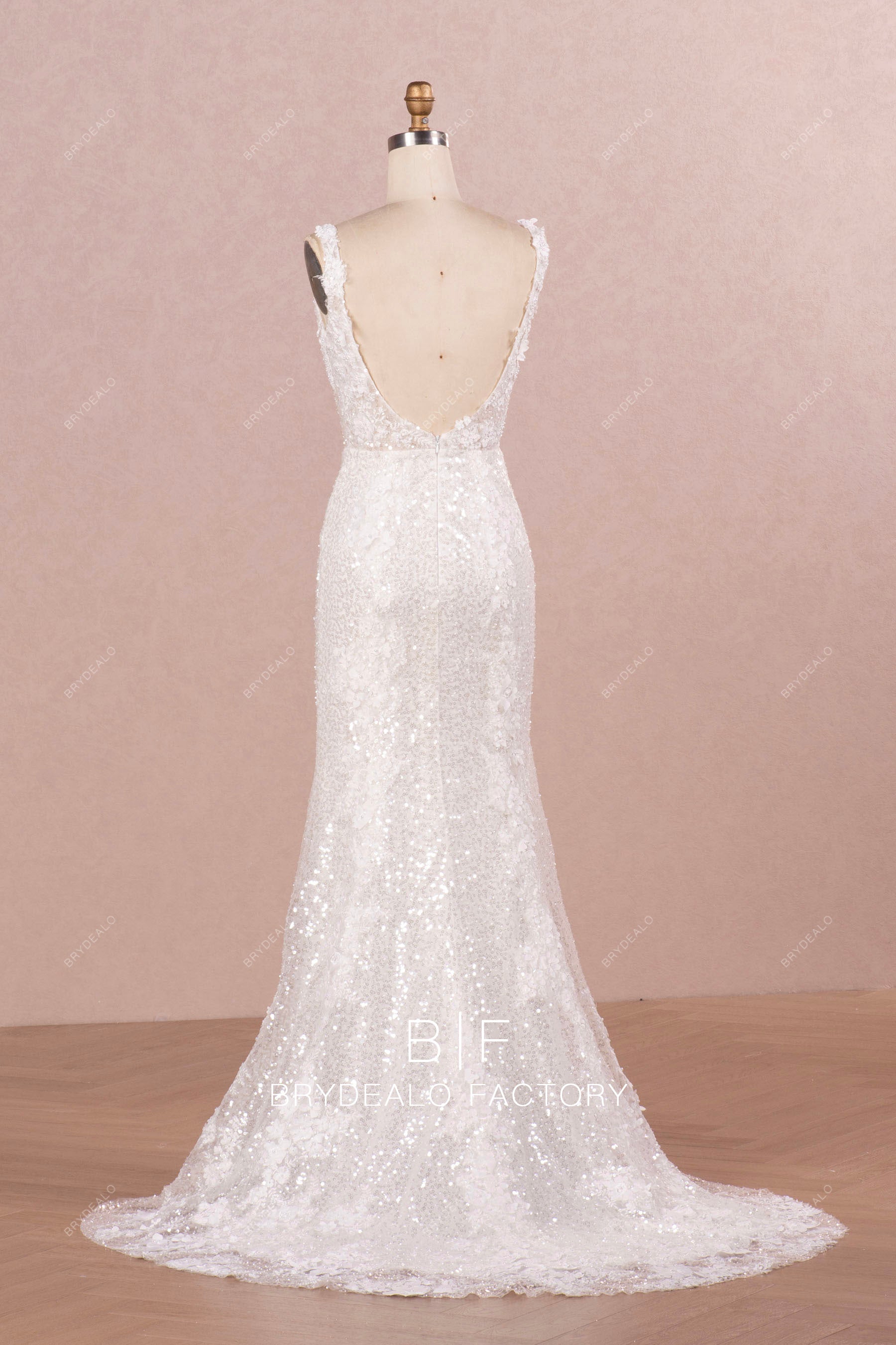 beaded sequin long designer mermaid wedding dress