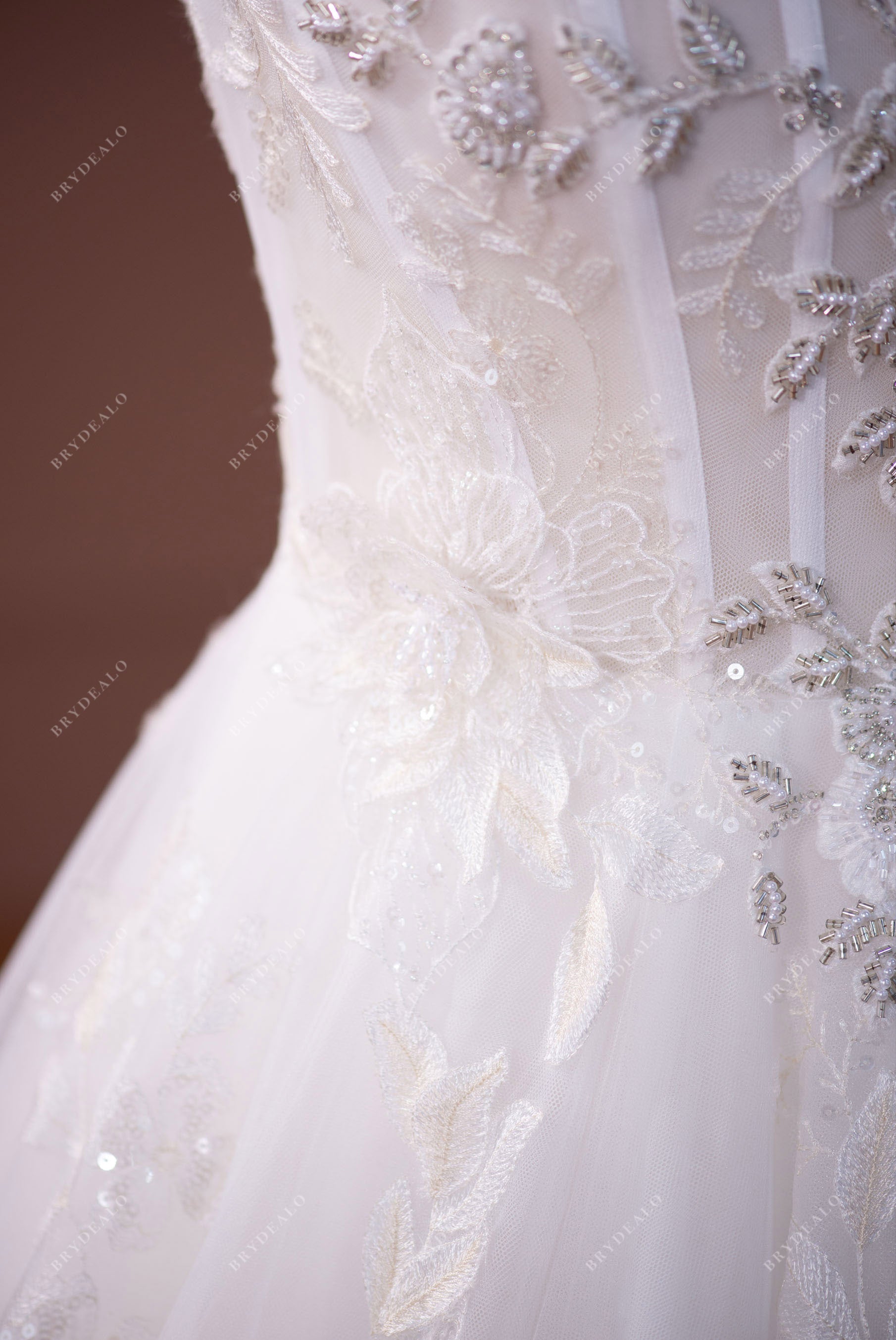 gorgeous beaded lace wedding dress