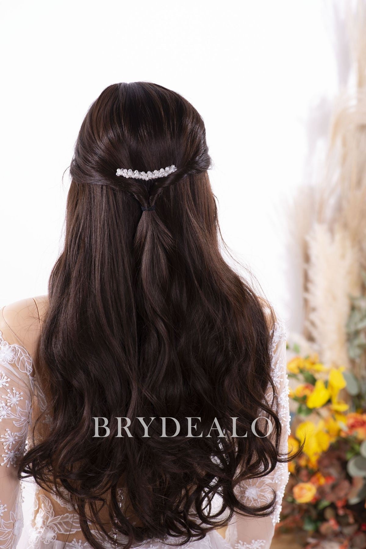 Glamorous Linear Pearls Bridal Hair Comb for sale