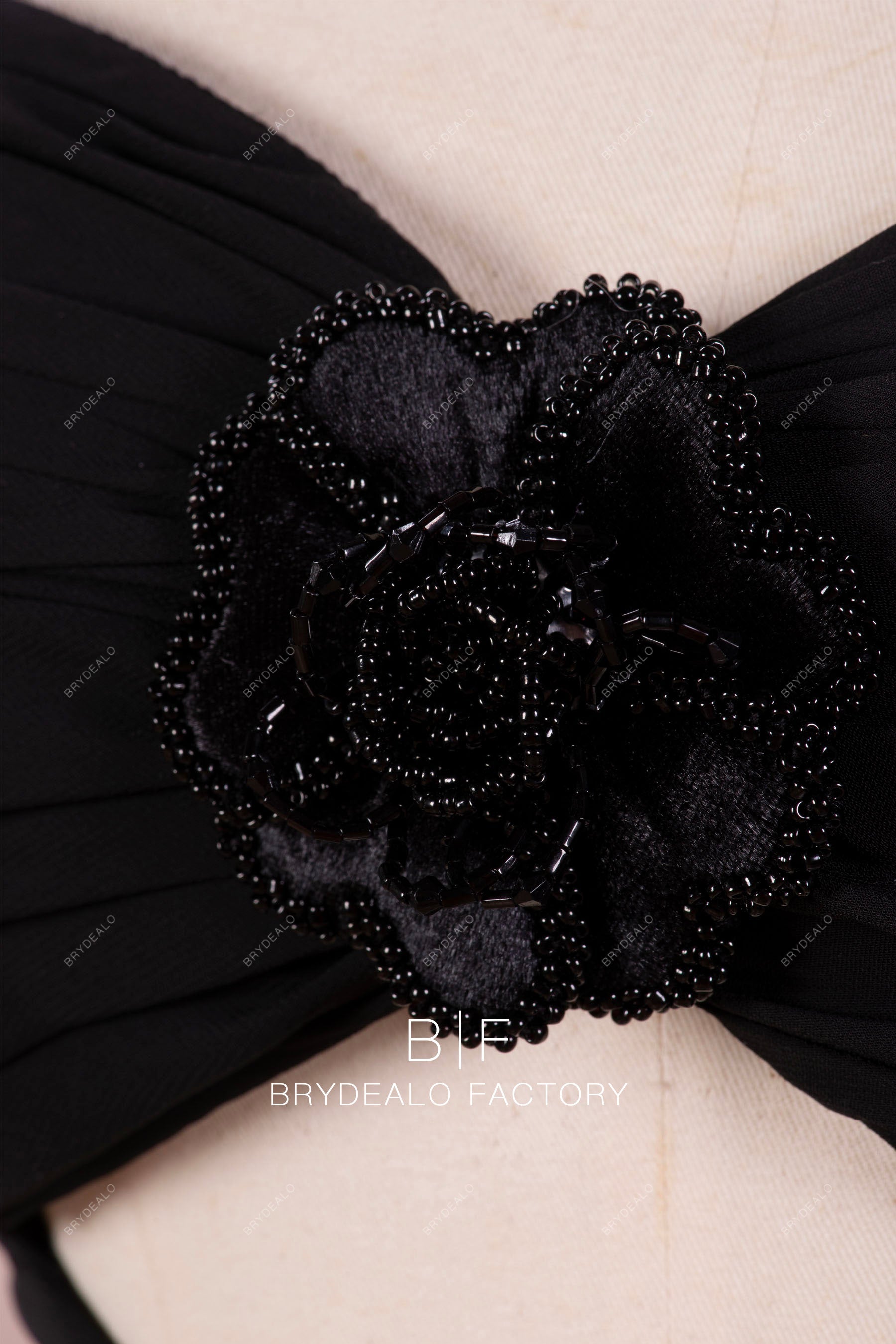 black rose flower designer wedding dress