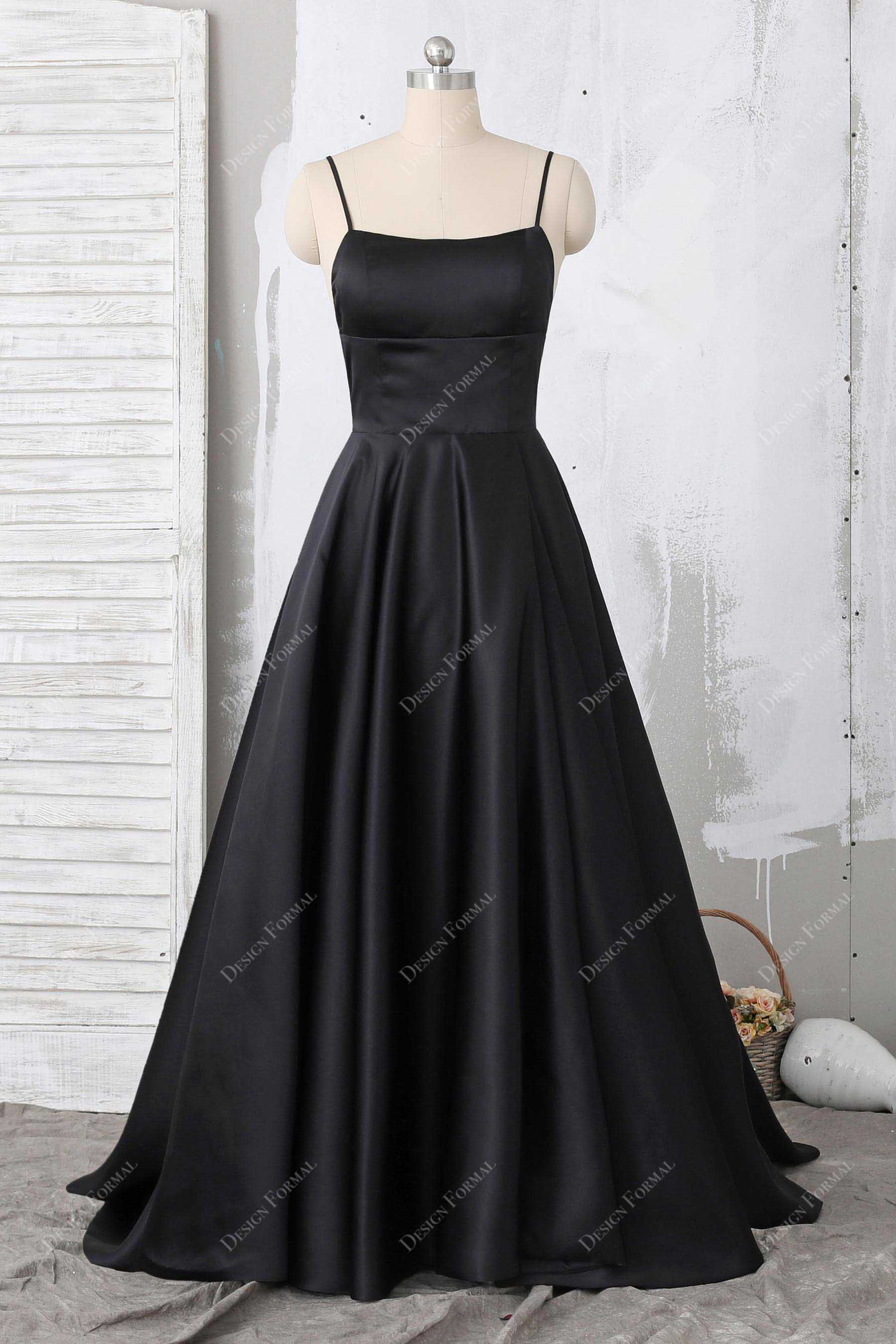 black satin dress