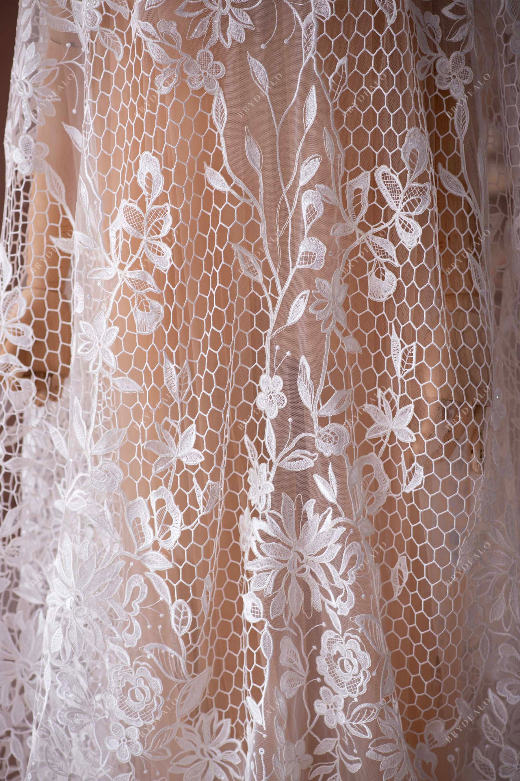 high end wedding dress lace fabric
