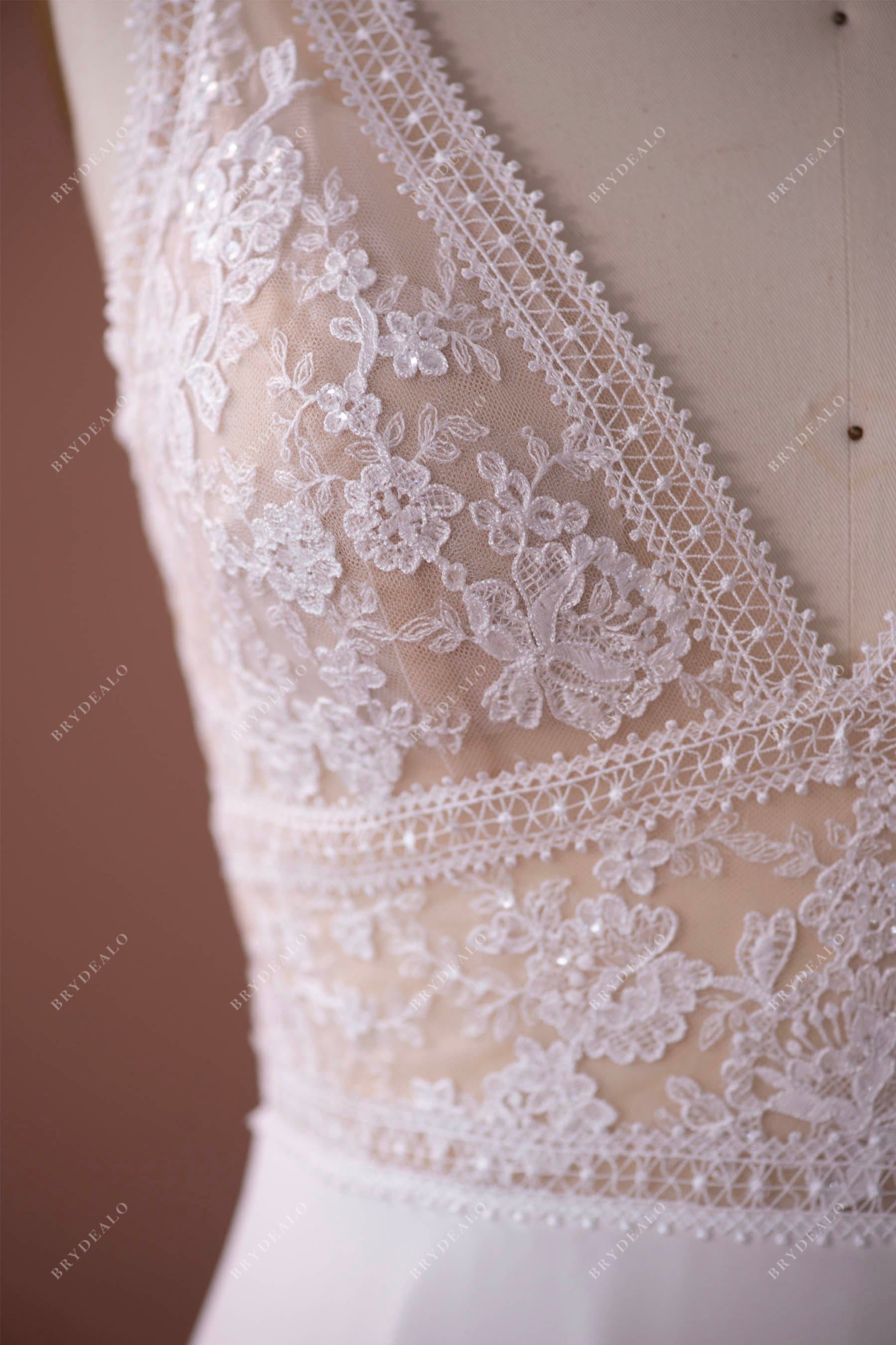 boho shimmery bridal lace outdoor dress