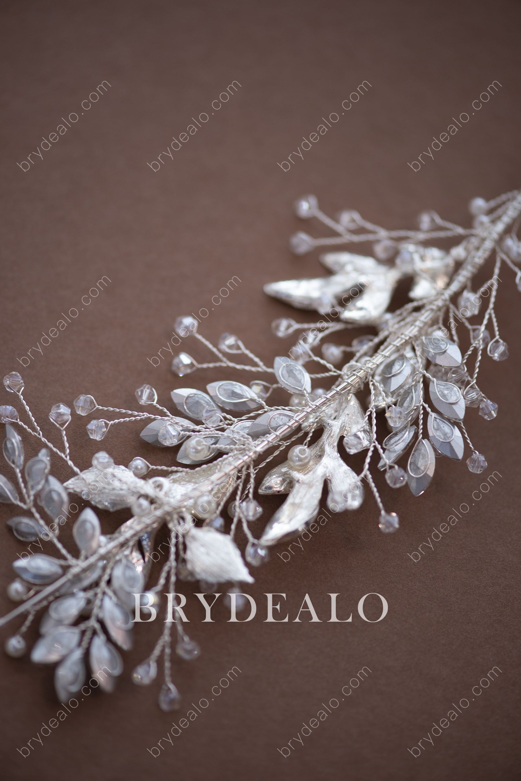 Botanic-inspired Crystals Pearls Bridal Headpiece Online