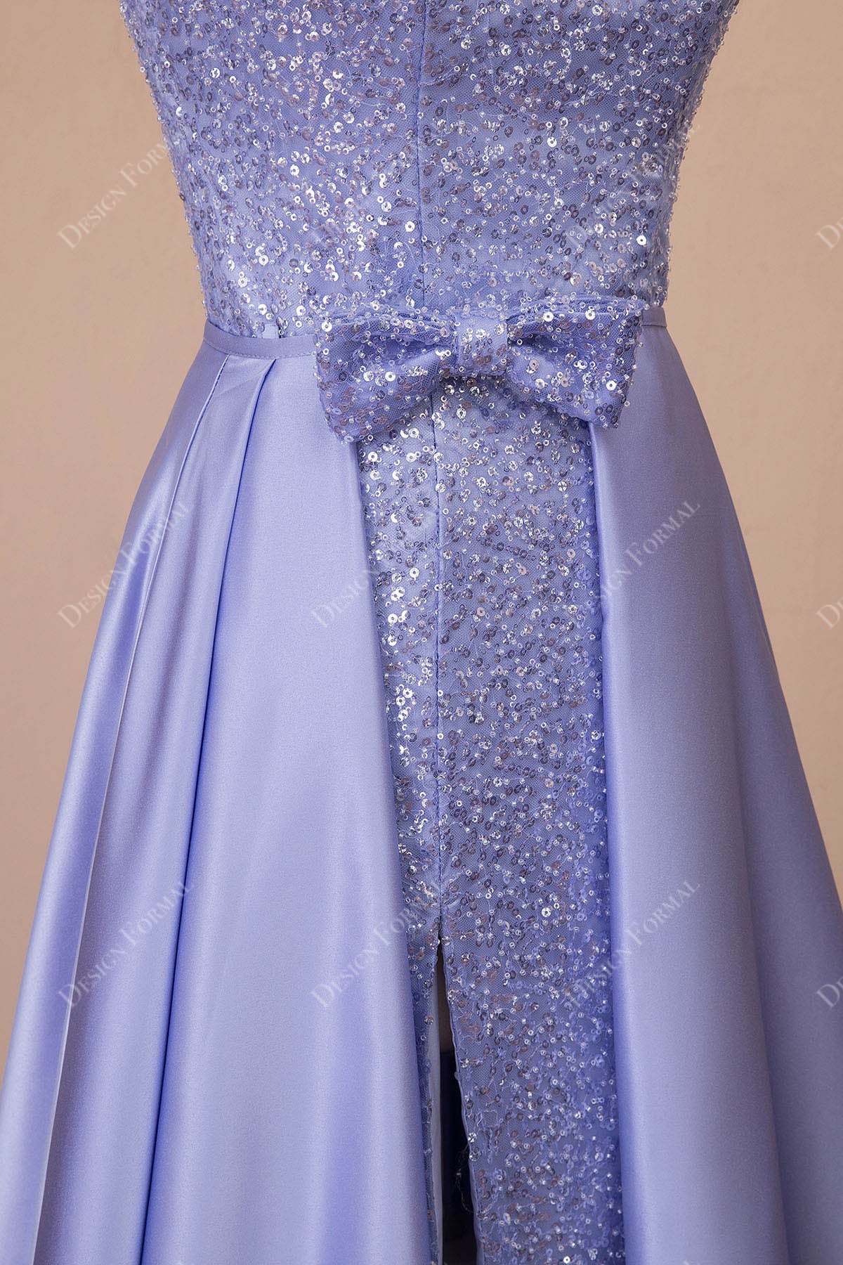 bow overskirt prom dress