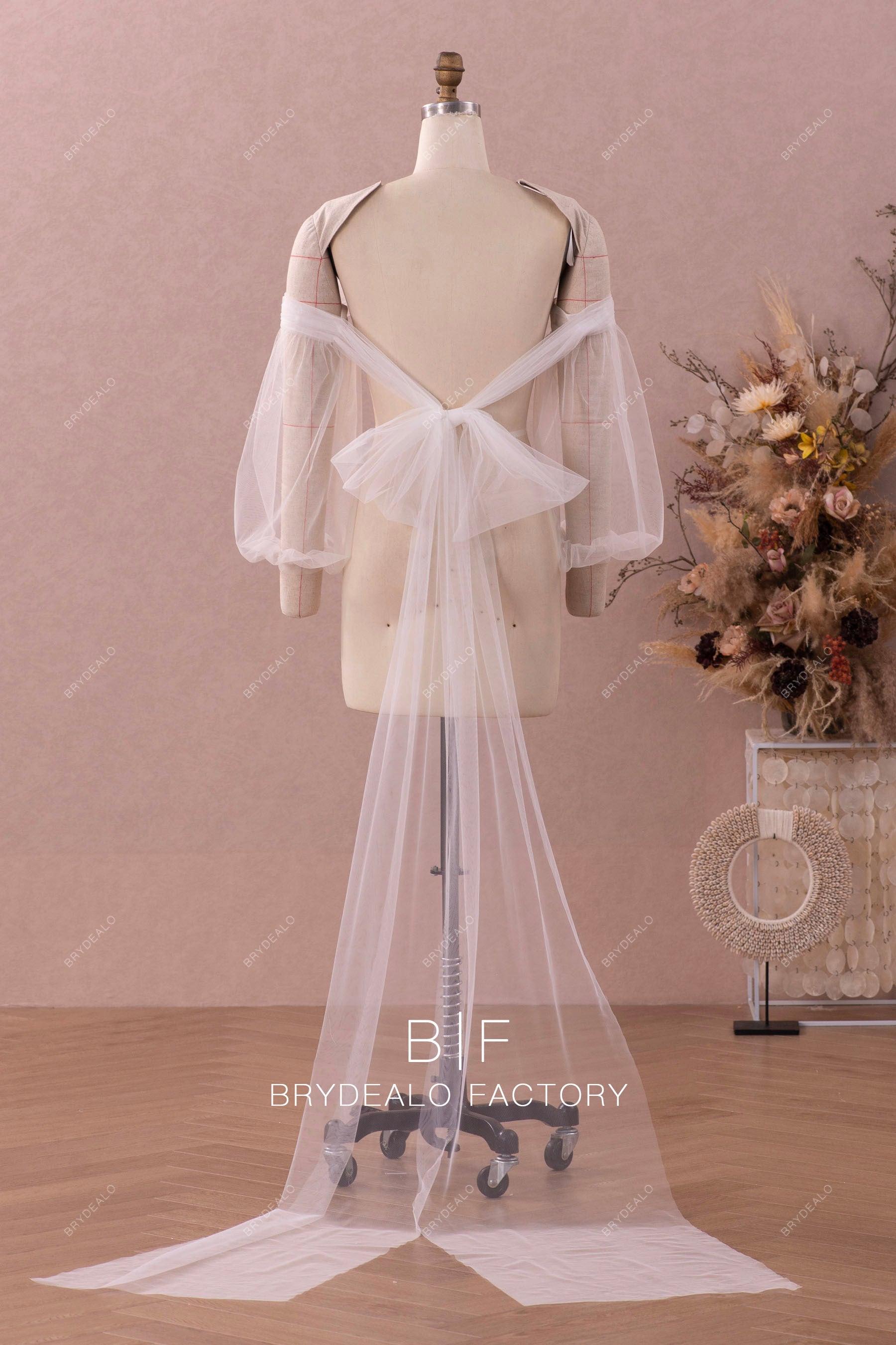 bridal detachable tulle sleeves online