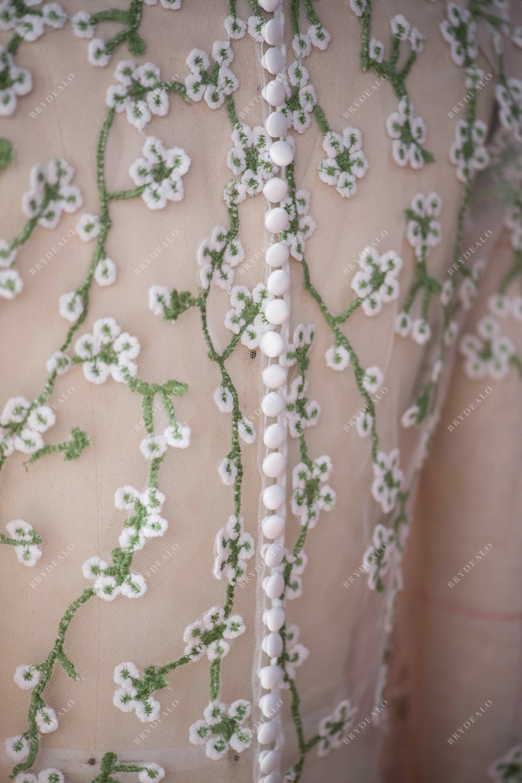 trendy bridal gown button closure