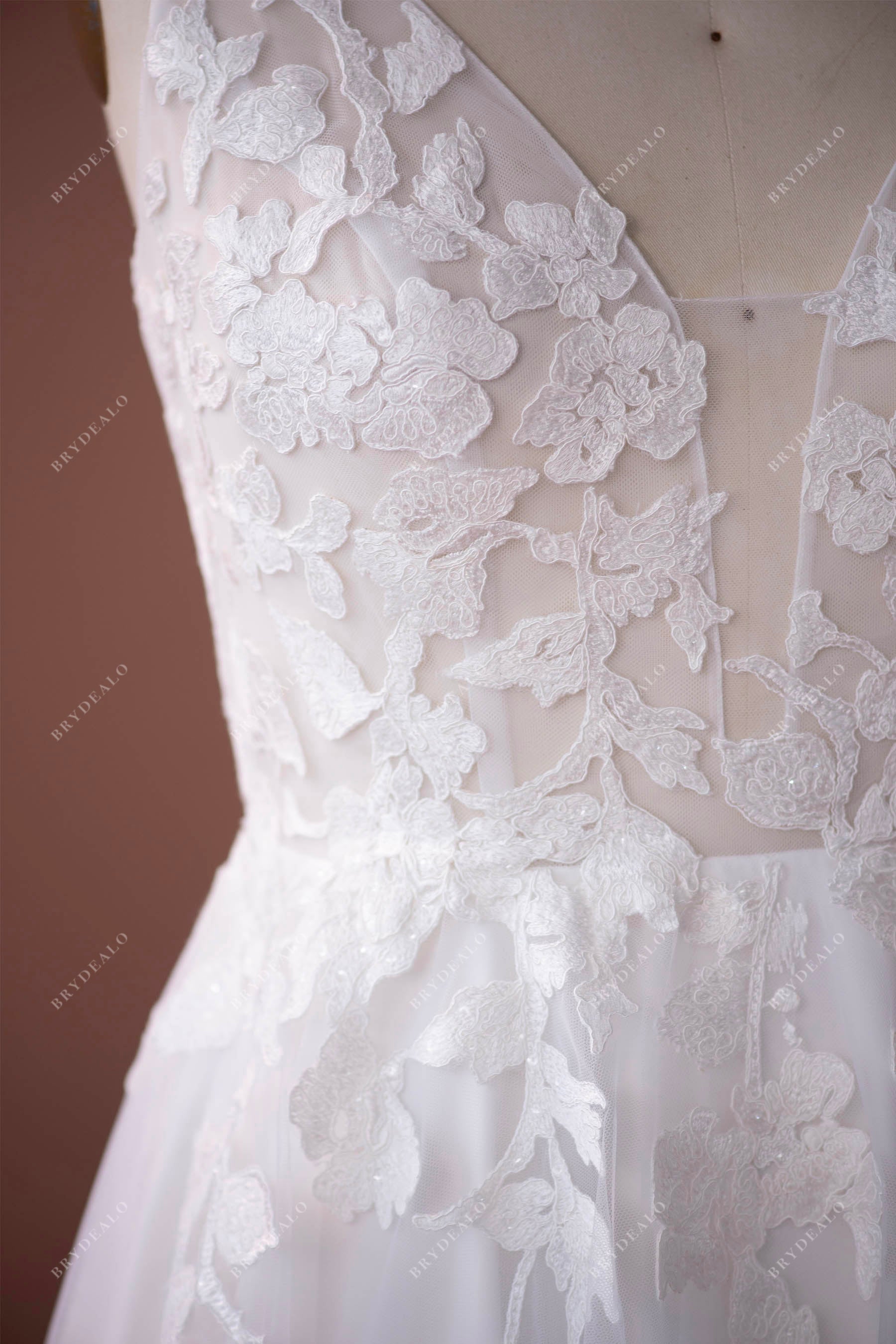 Lace Illusion Bodice Alluring Bridal Gown