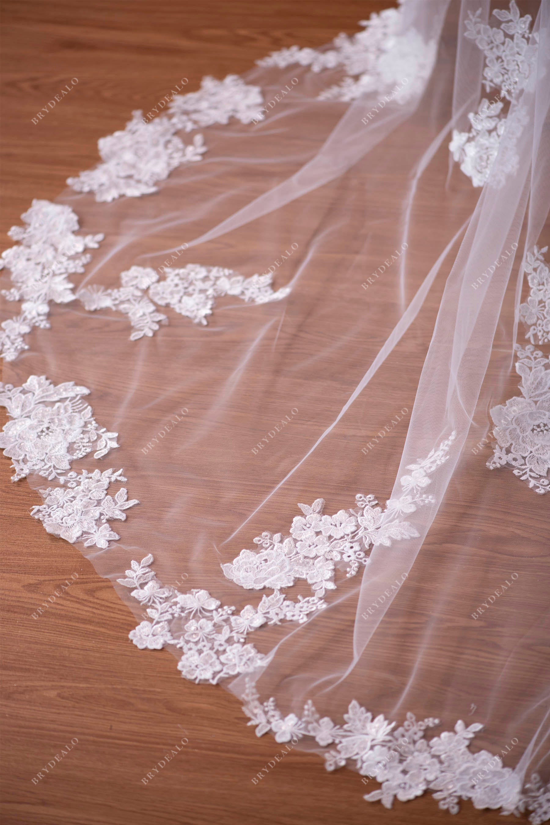 Two-Tier Chapel Length Shimmery Lace Bridal Veil Online