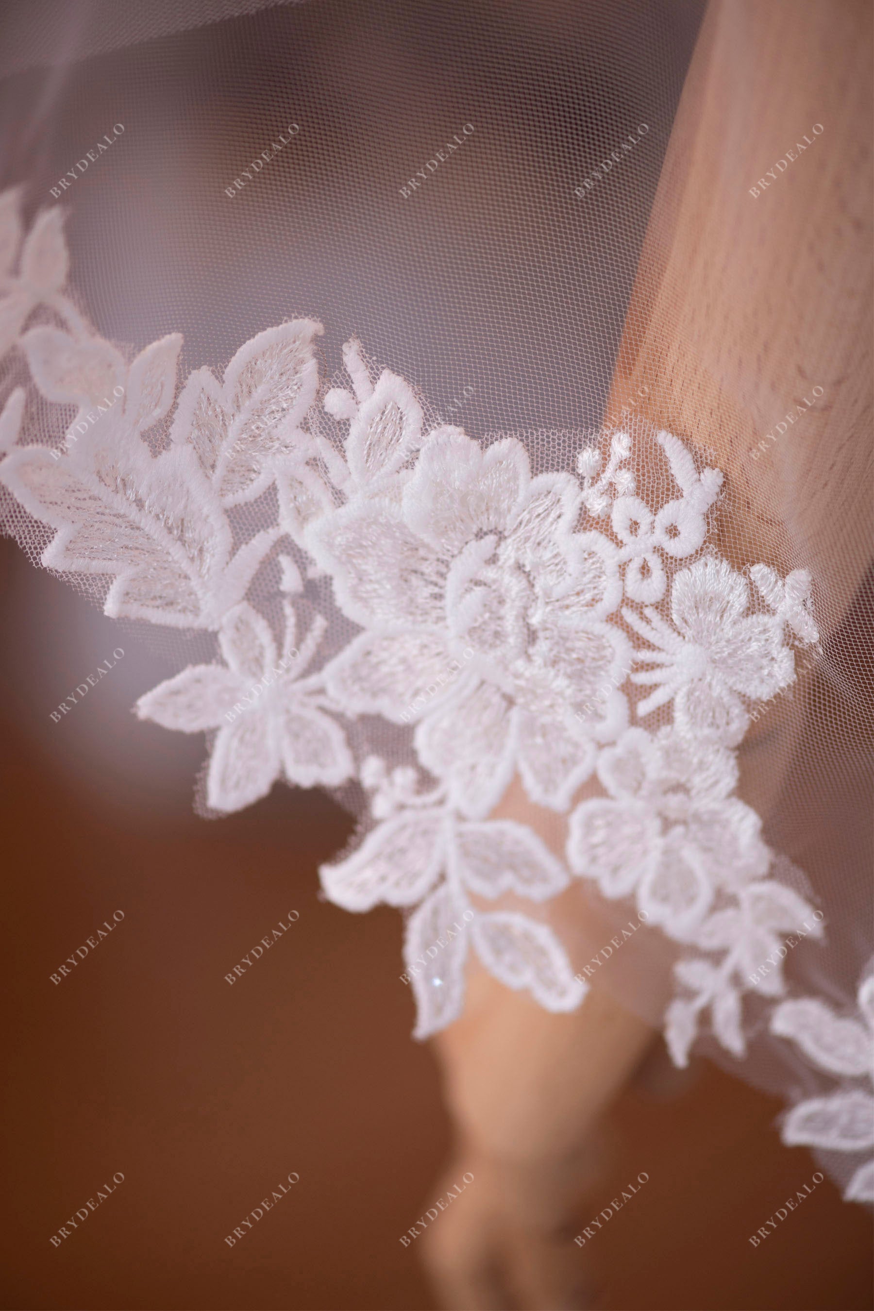 Two-Tier Chapel Length Flower Lace Bridal Veil Online
