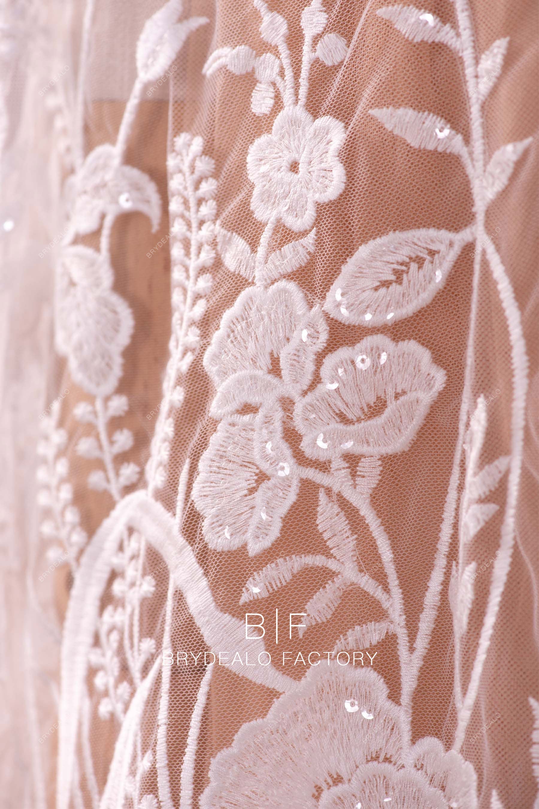 clear sequin embroidery lace by the yard