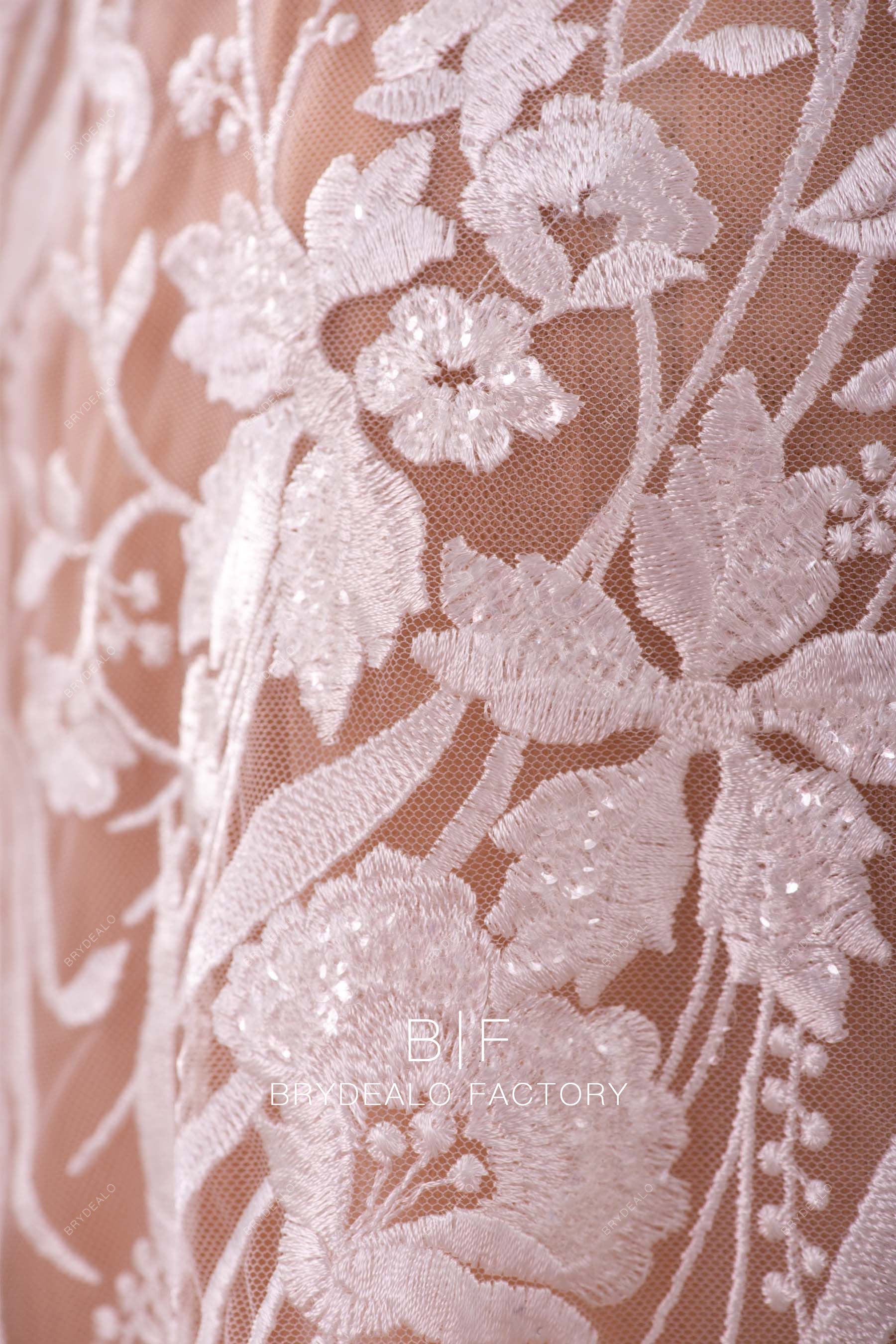 best clear sequin embroidery lace online