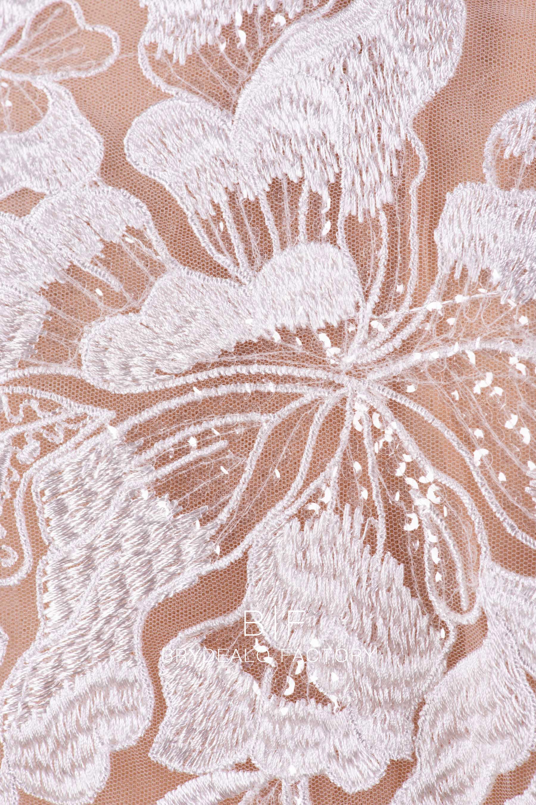 clear sequin flower lace online