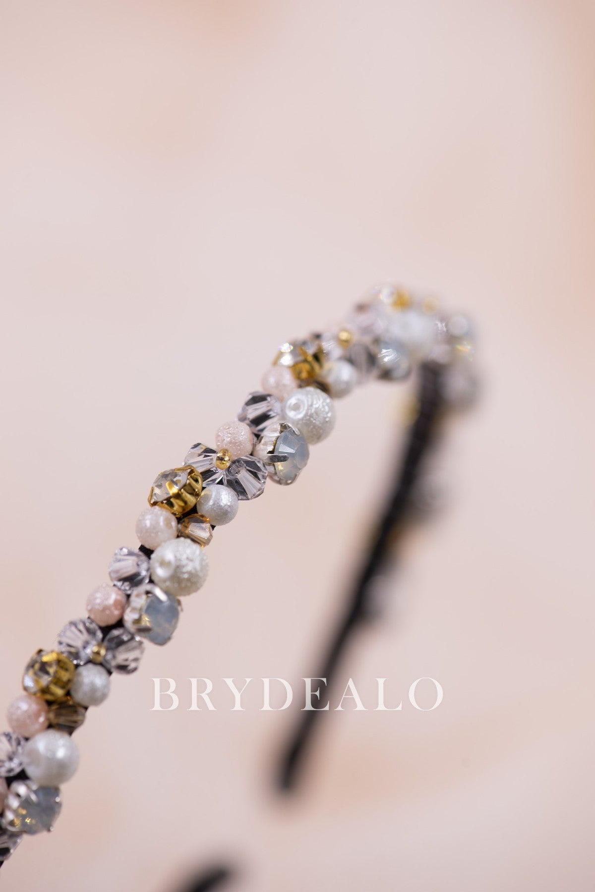 Colored Sparkly Crystals Pearls Hair Band