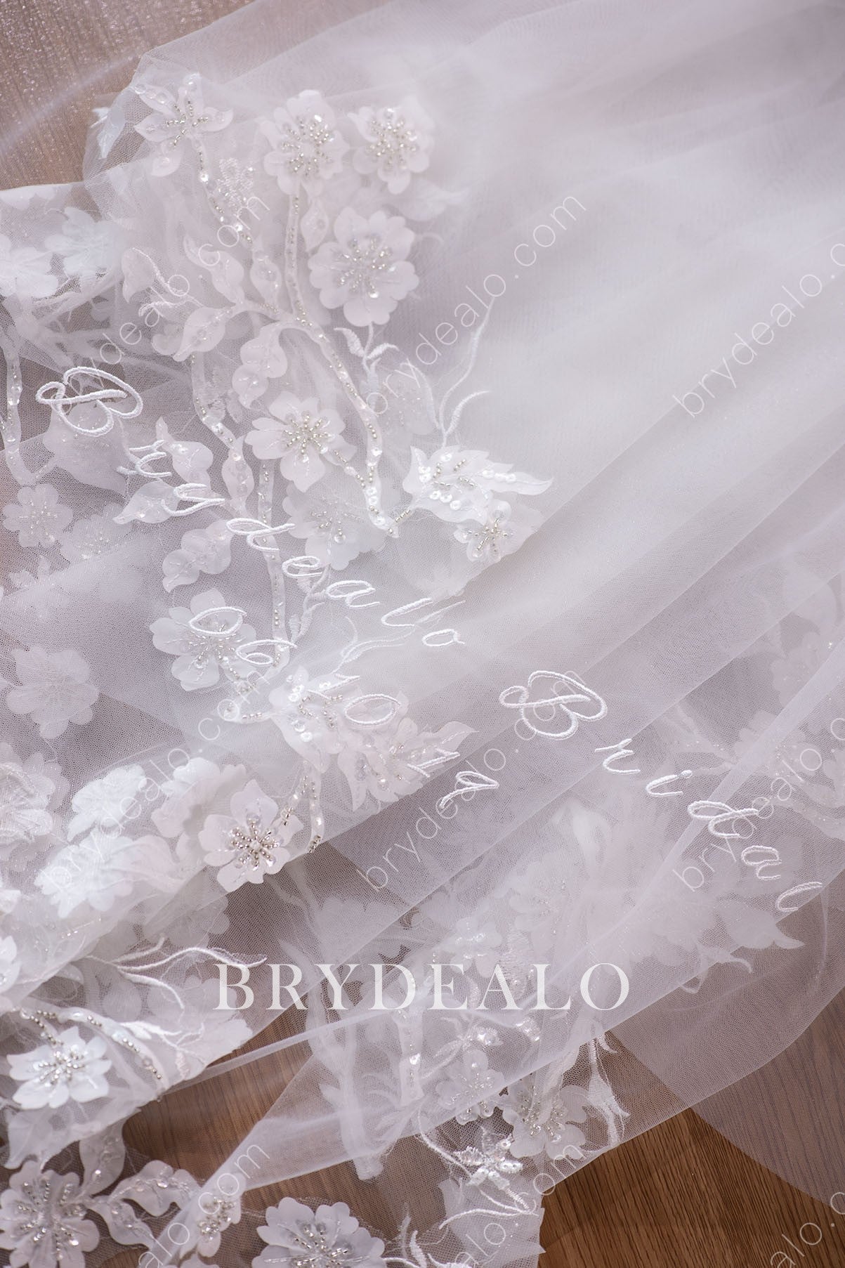 embroidered lace bridal veil
