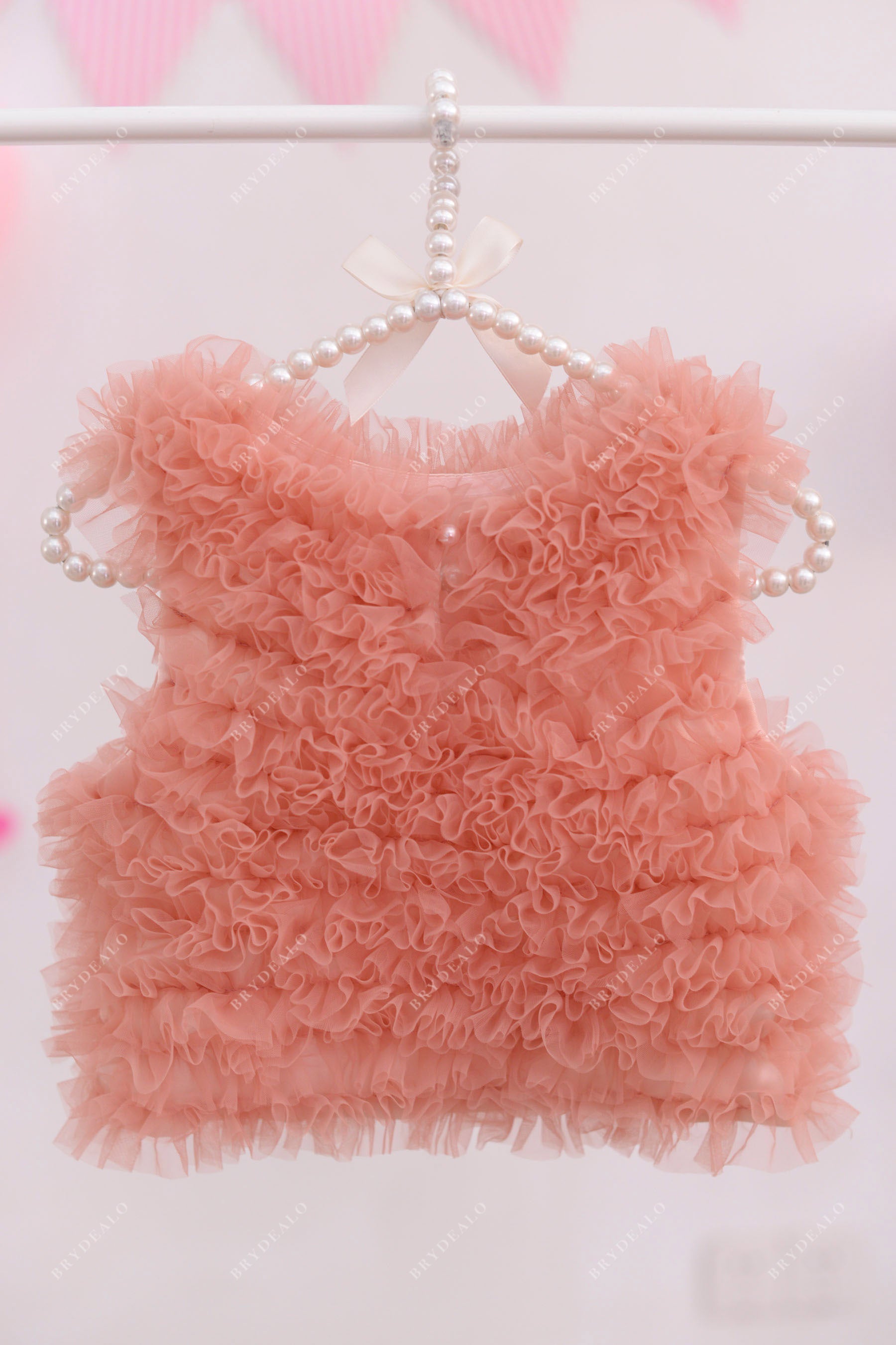 cute two-piece fluffy tulle kids tank top for less