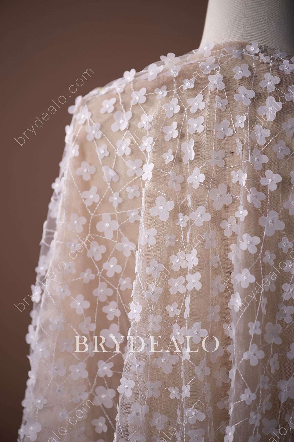 Romantic 3D Flowers Bridal Lace Fabric 