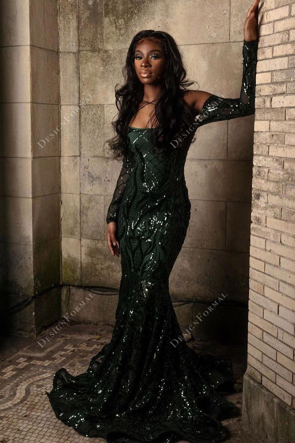 Green hot sale glitter dress