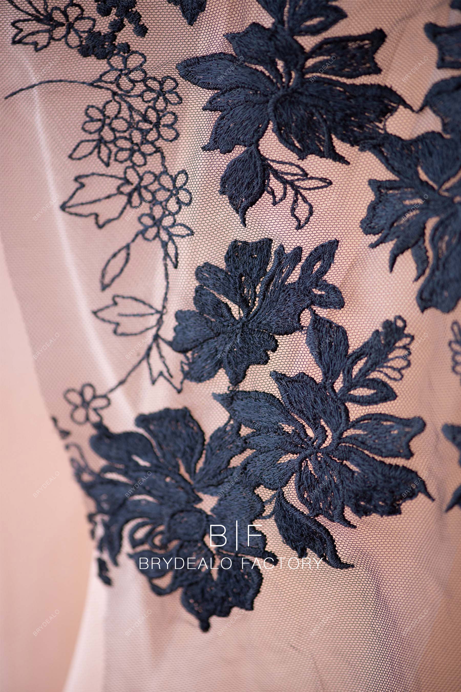 delicate black flower lace online