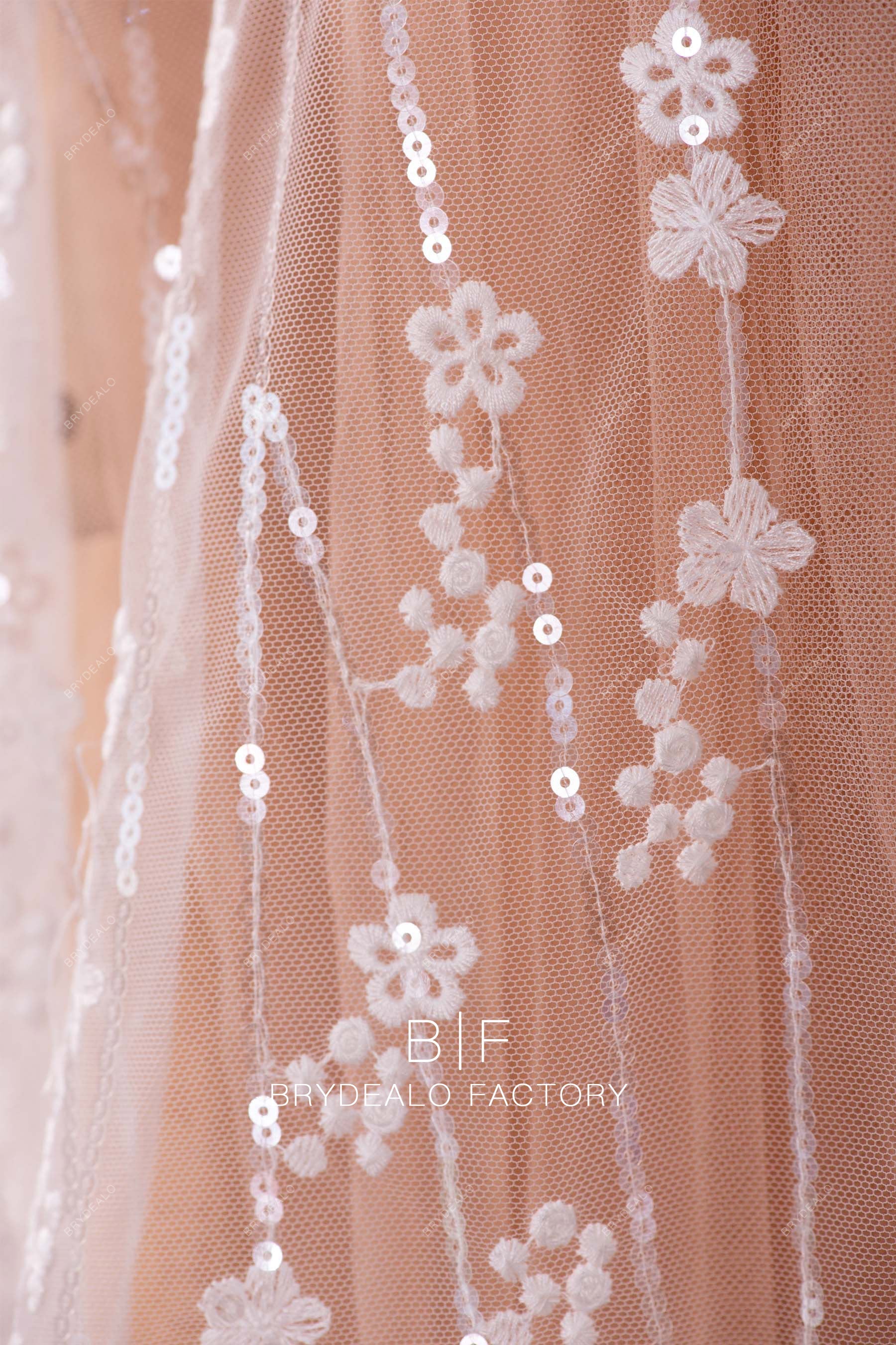 delicate sequin embroidery flower lace online