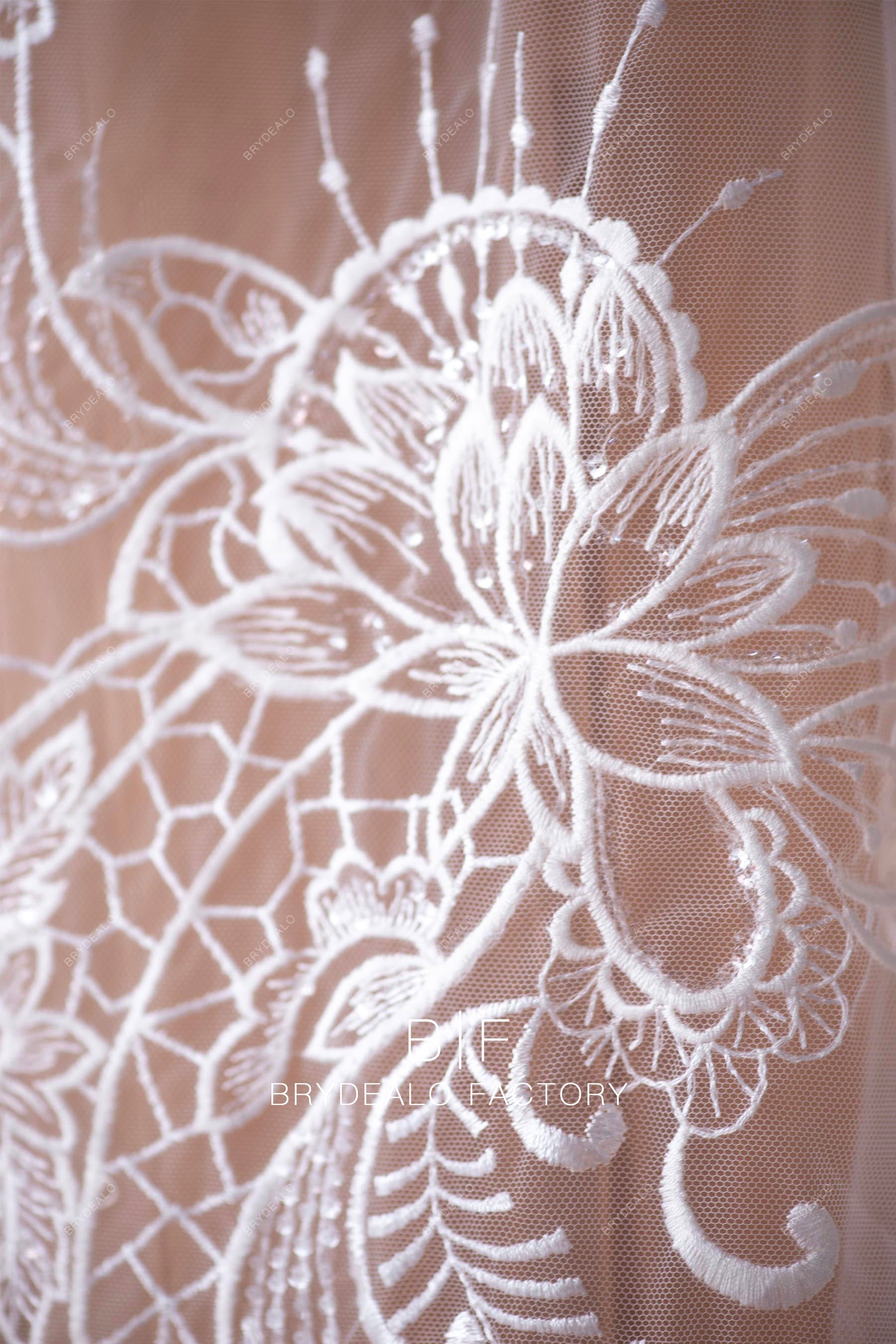 delicate shimmery lace fabric online