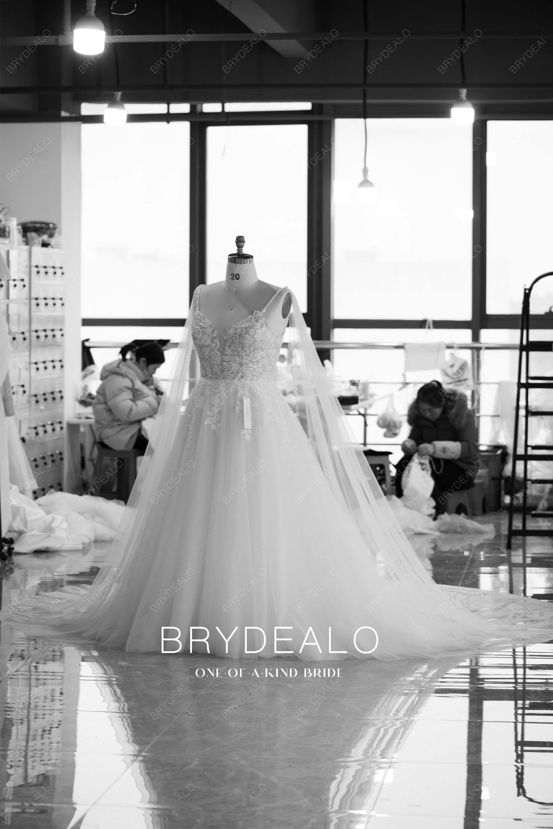 designed plus size shoulder veil wedding ball gown