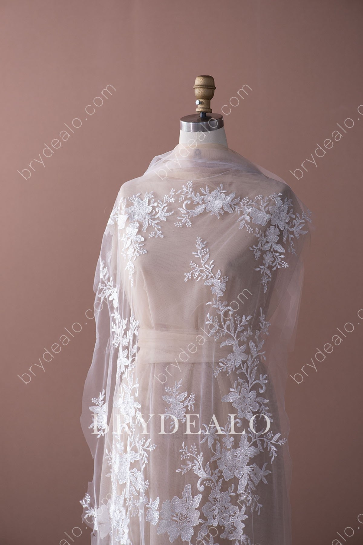 Gorgeous Designer Glittery Big Flower Bridal Lace Fabric