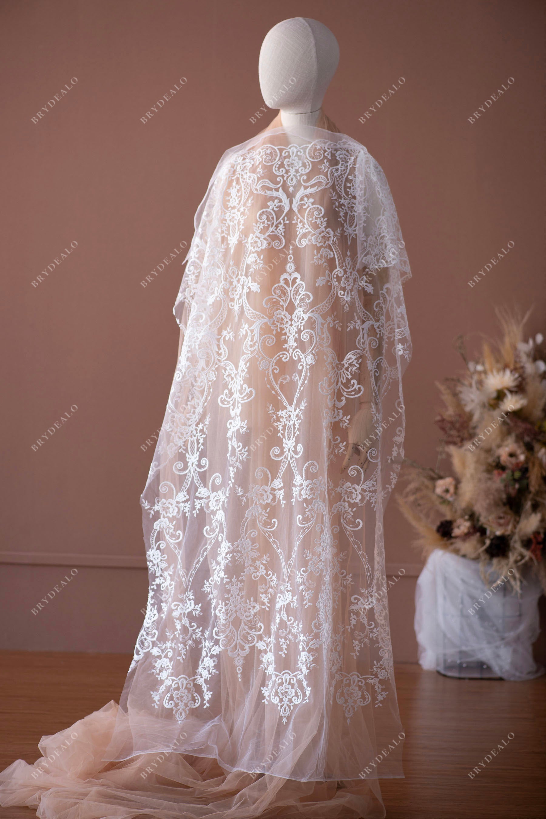 designer patterned lace fabric online for dresses