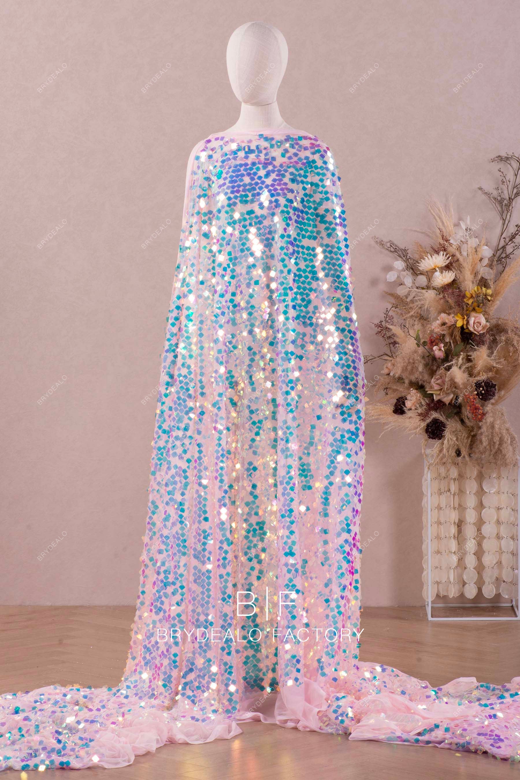 designer prom dress galaxy sequin fabric