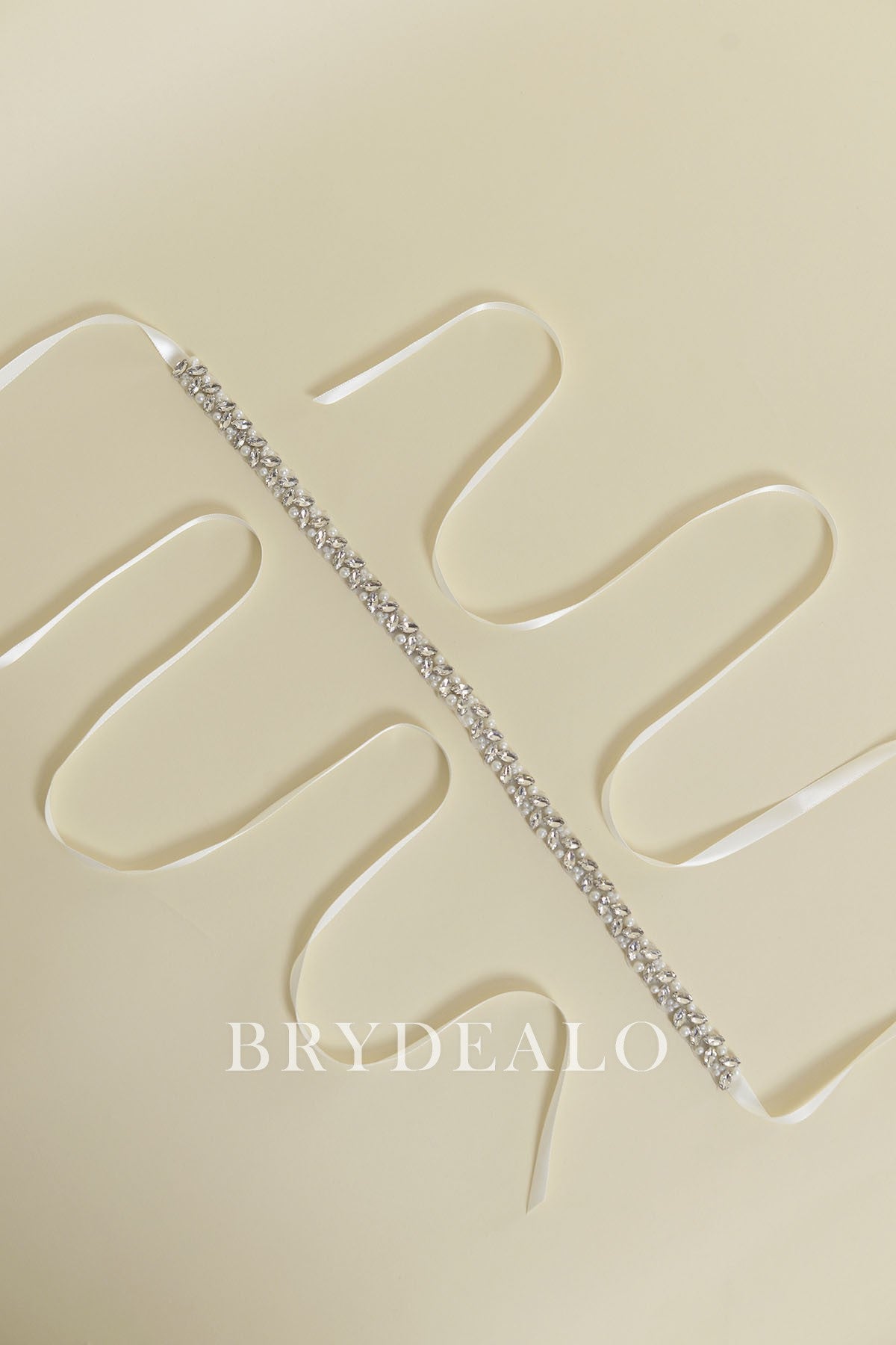 Elaborate Crystals Pearls Ties Bridal Belt for SALE