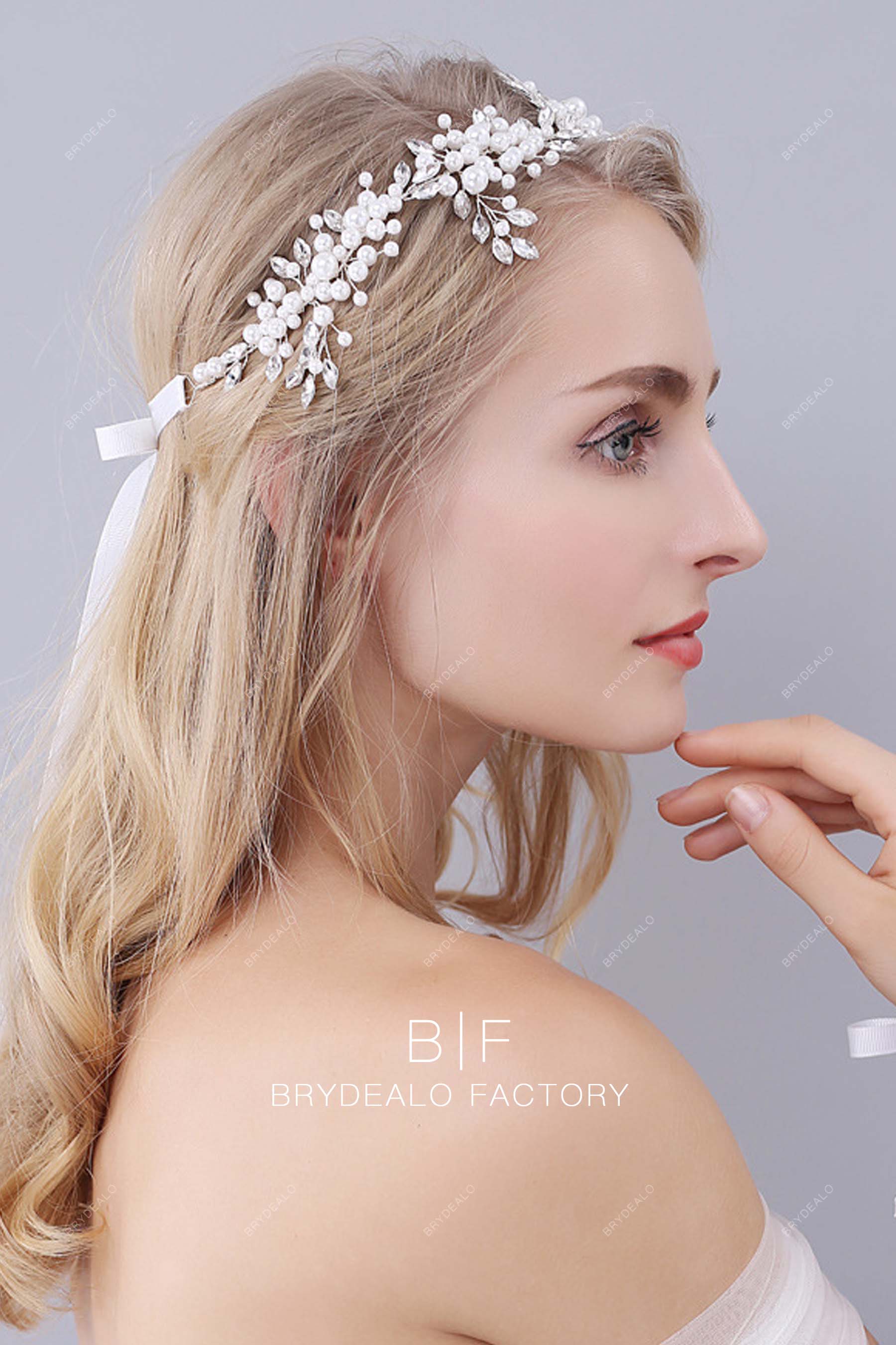 Elegant Pearls Rhinestones Wedding Headpiece Online