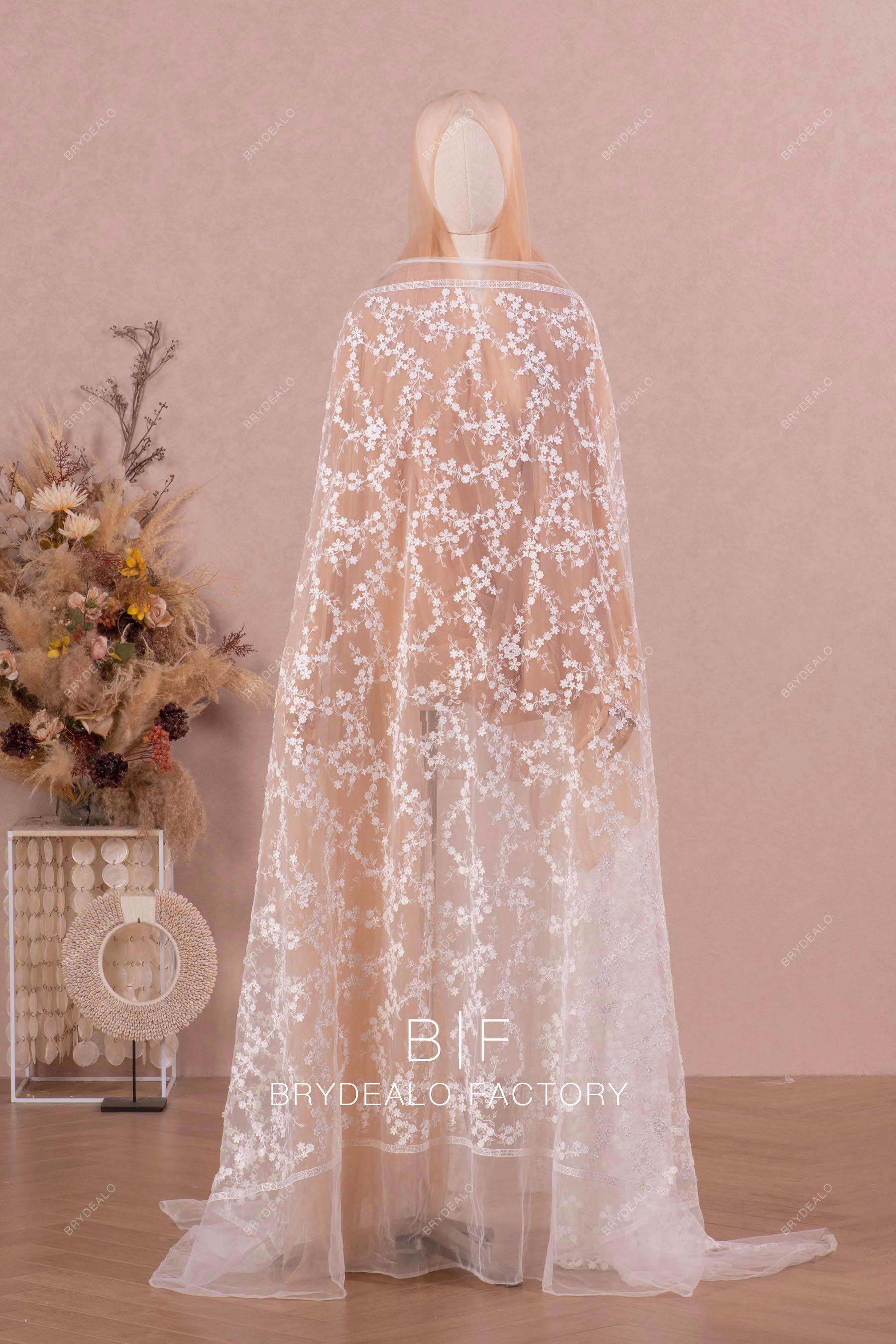 best embroidered flower lace fabric for sale