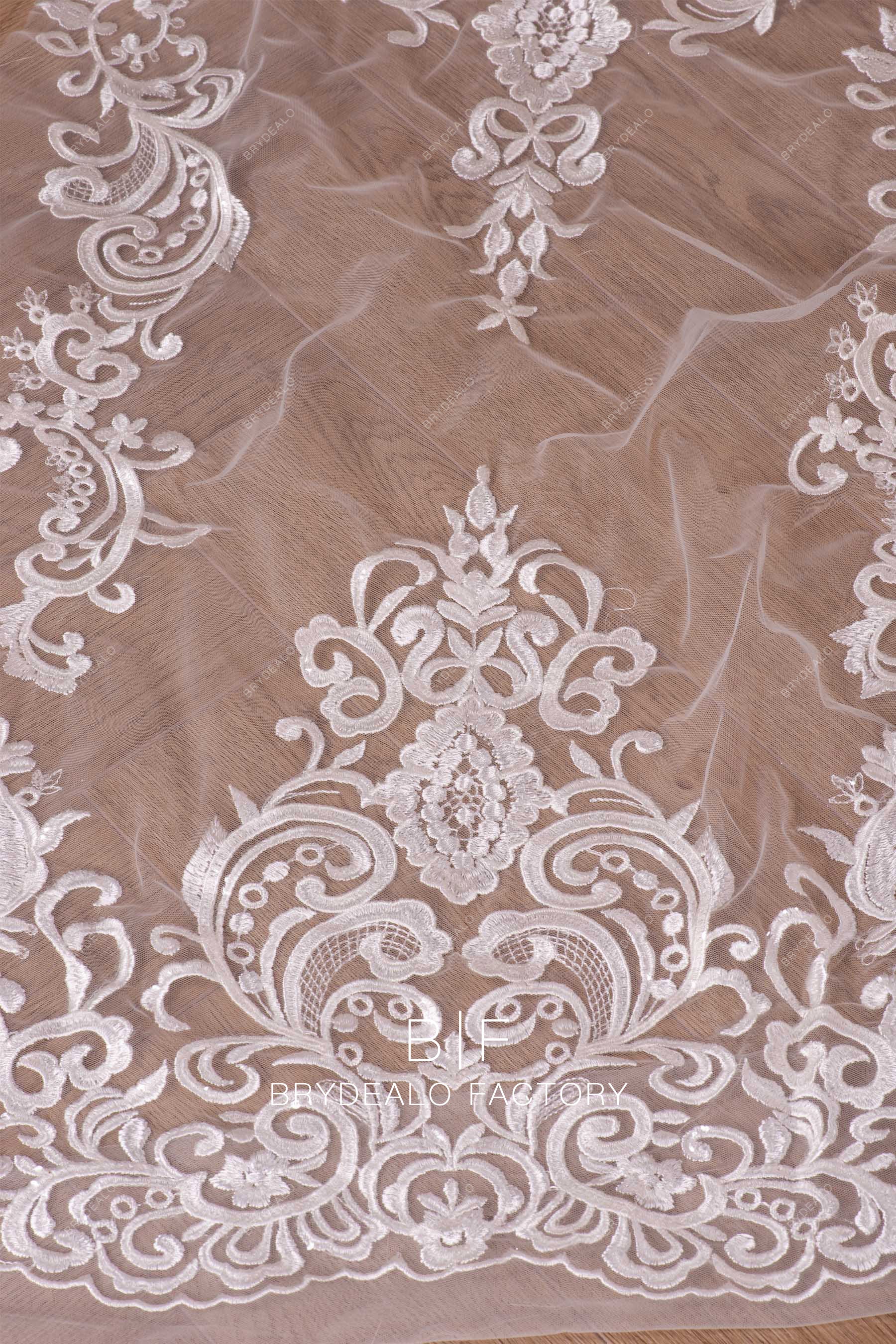 designer embroidered lace fabric