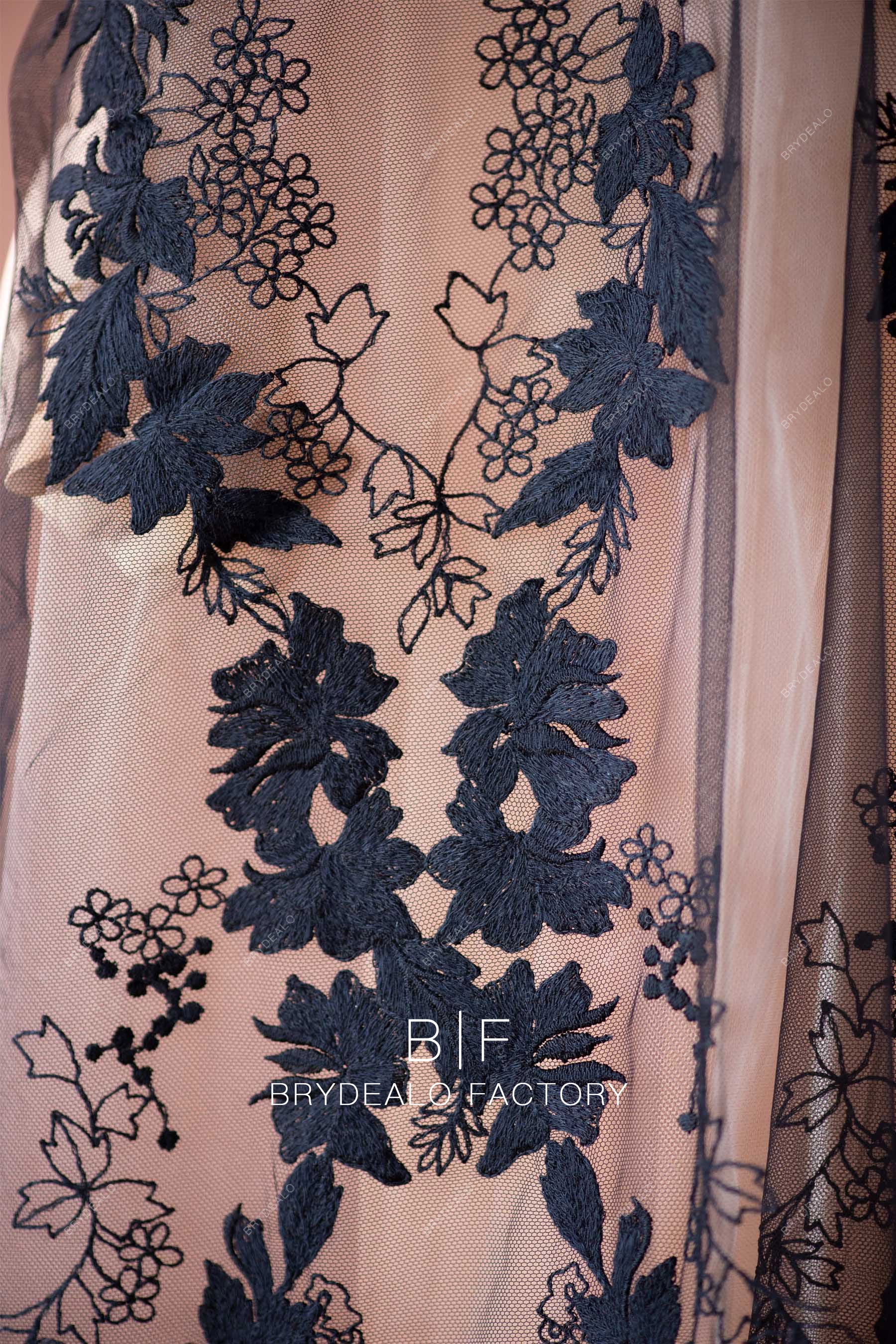 best embroidery black lace fabric