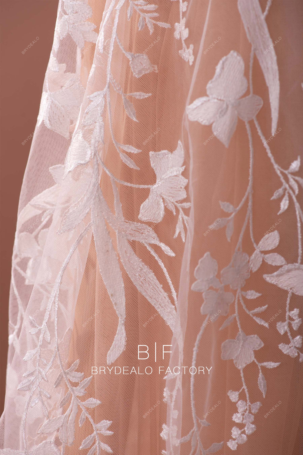 Designer Embroidery Wild Flower Lace Fabric Online