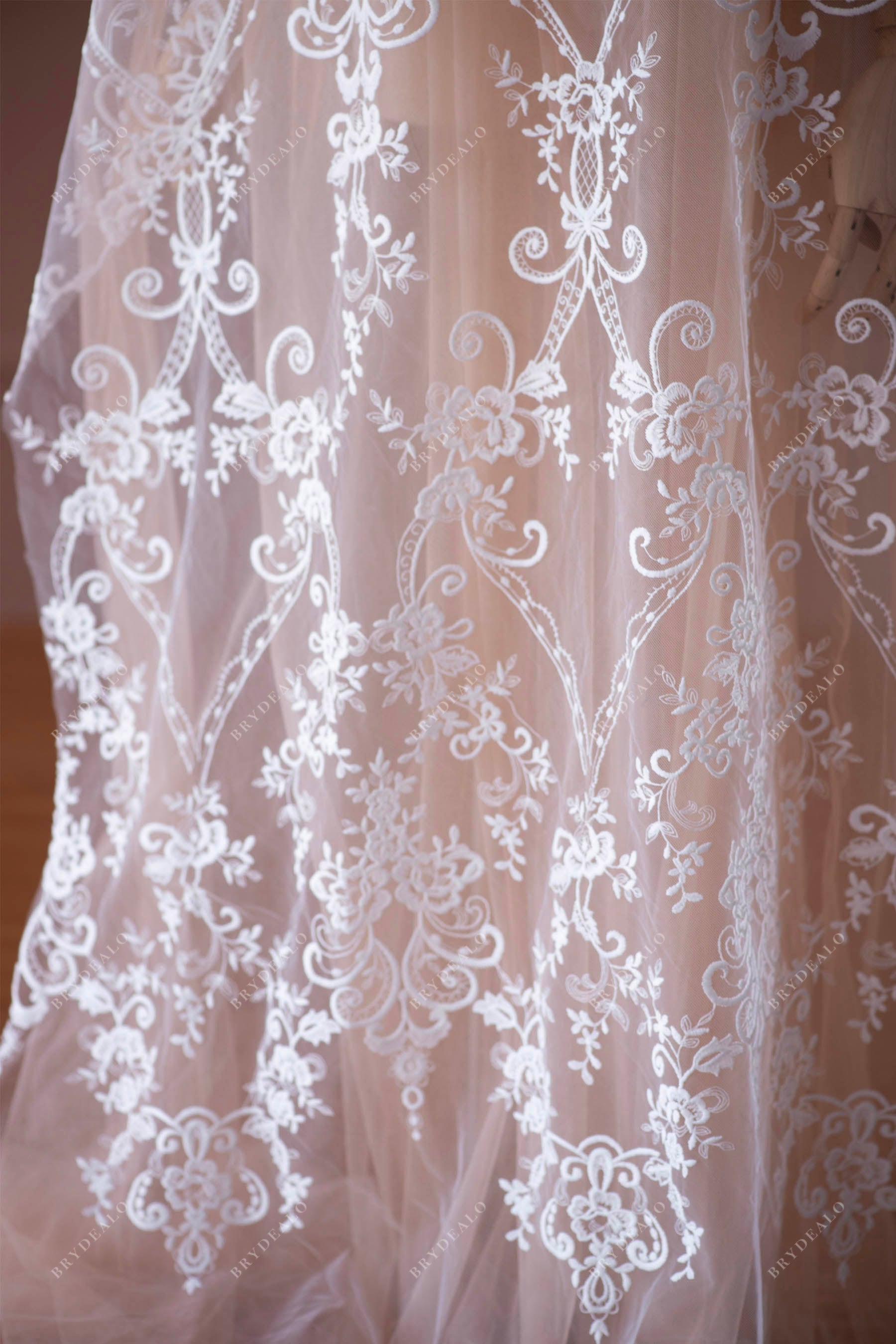 embroidery bridal lace fabric for sale