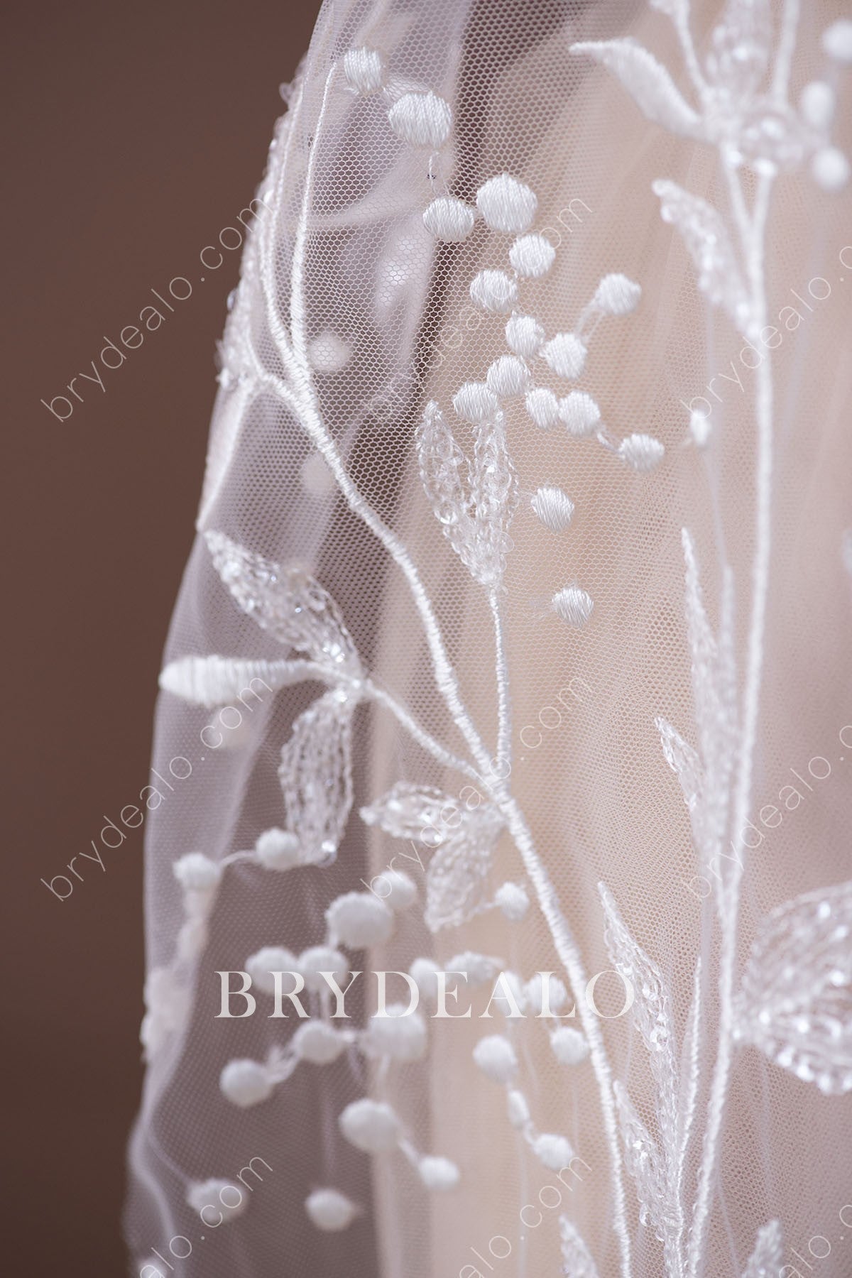 Exquisite Branch Glitter Leafy Lace Fabric Online
