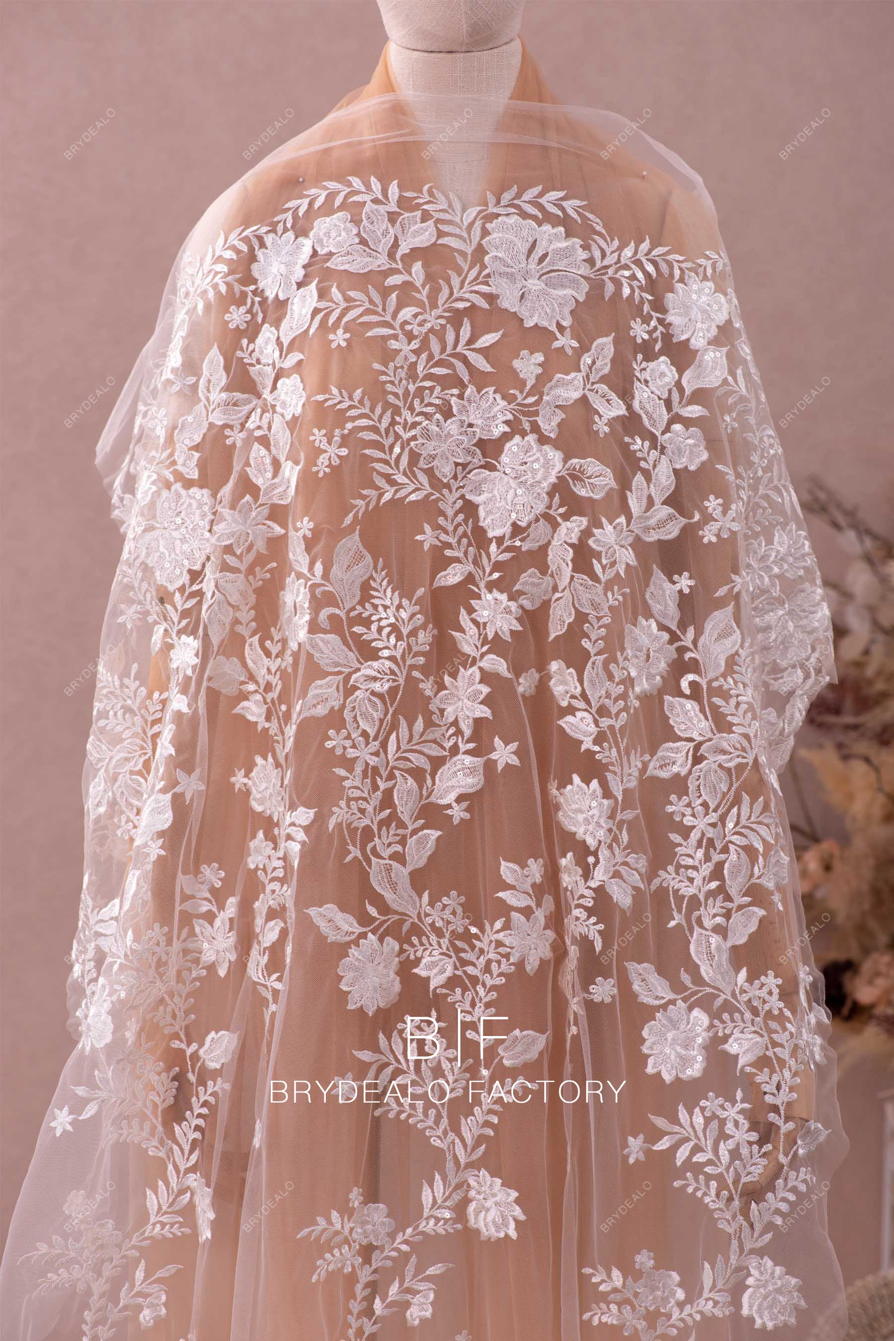 Beautiful Delicate Shimmery Embroidery Floral Lace Online